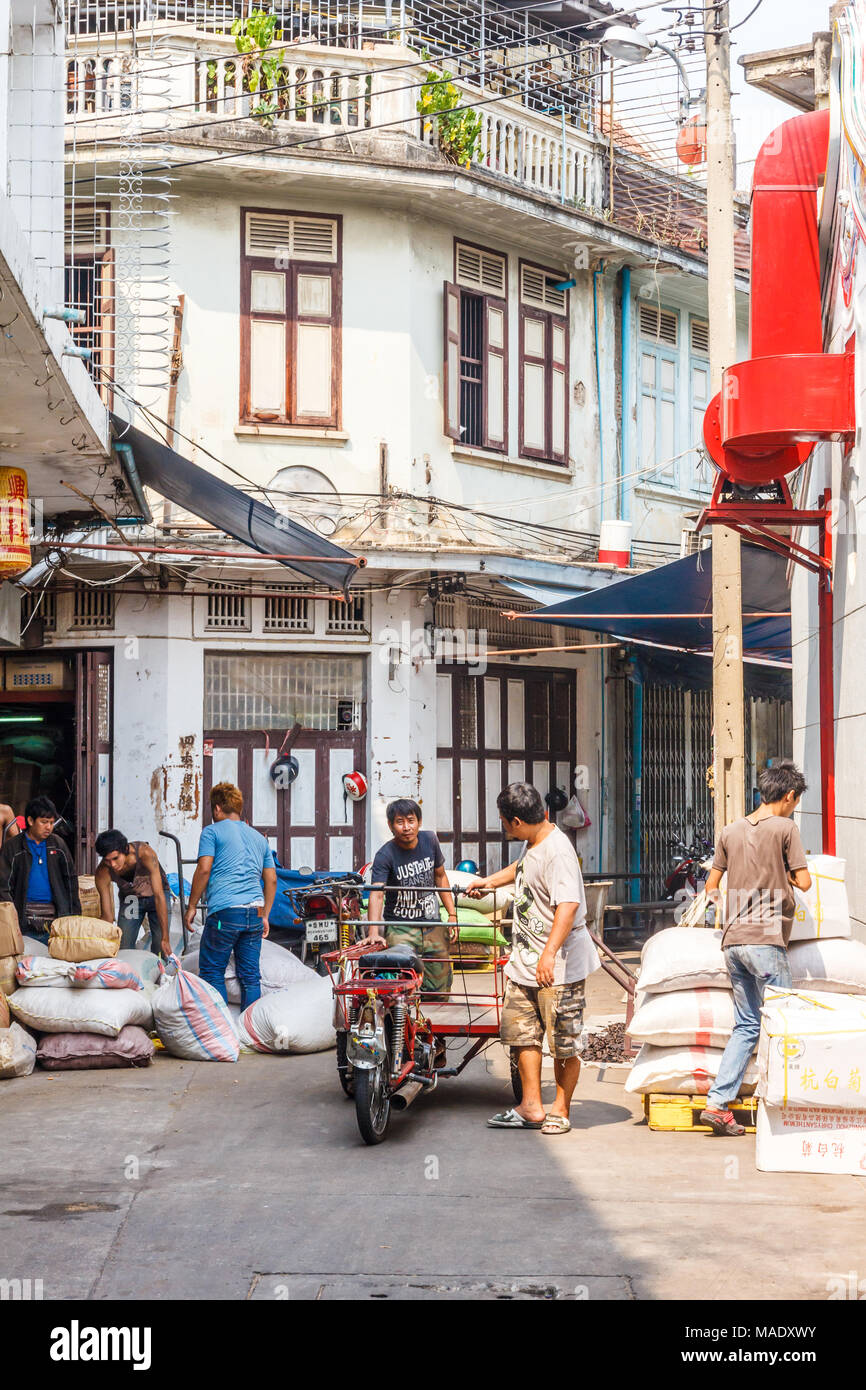 Daily life, Chinatown, Bangkok, Thailand Stock Photo