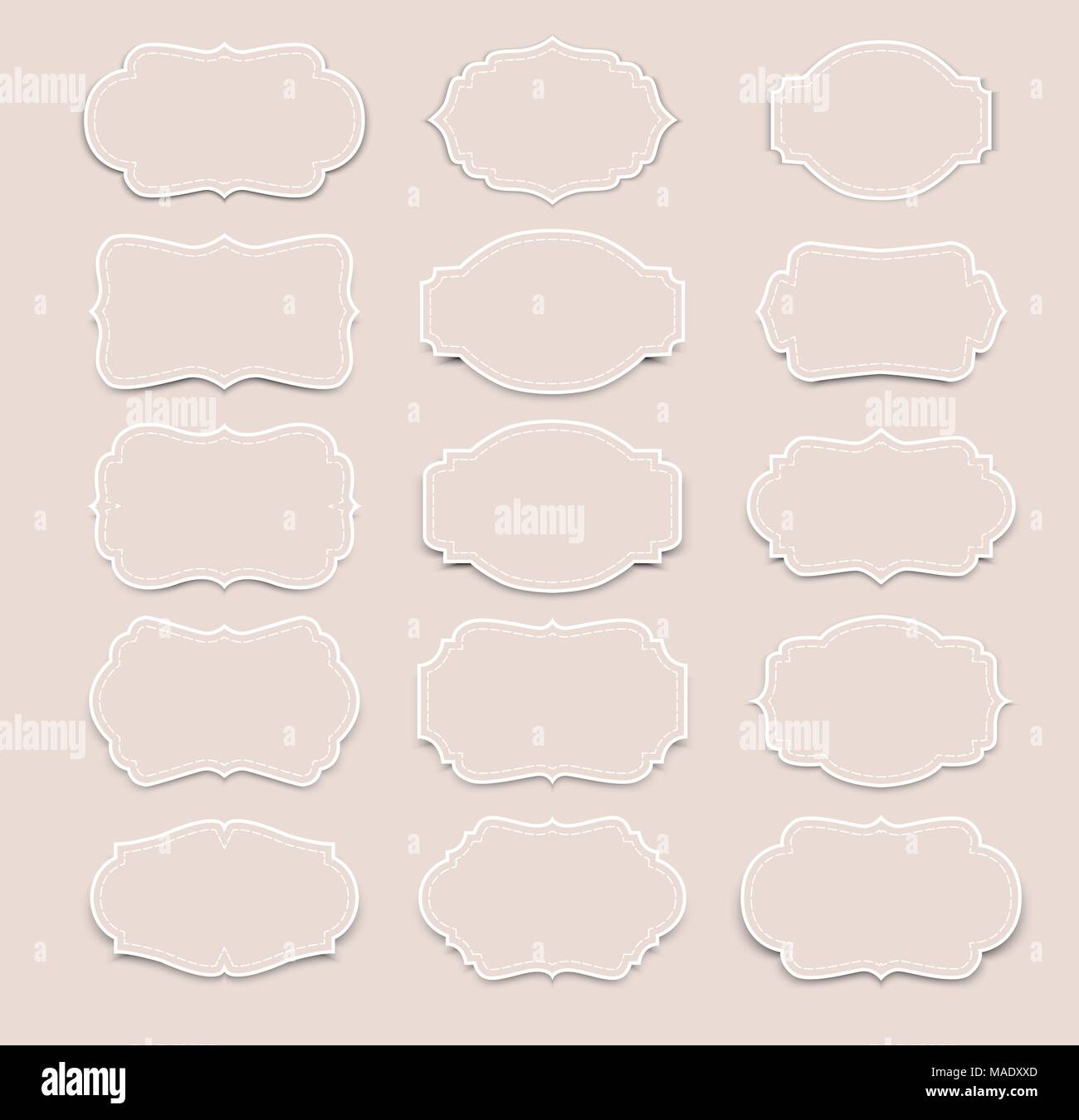 Vector set vintage labels and frame. Vector illustration EPS 10 Stock ...