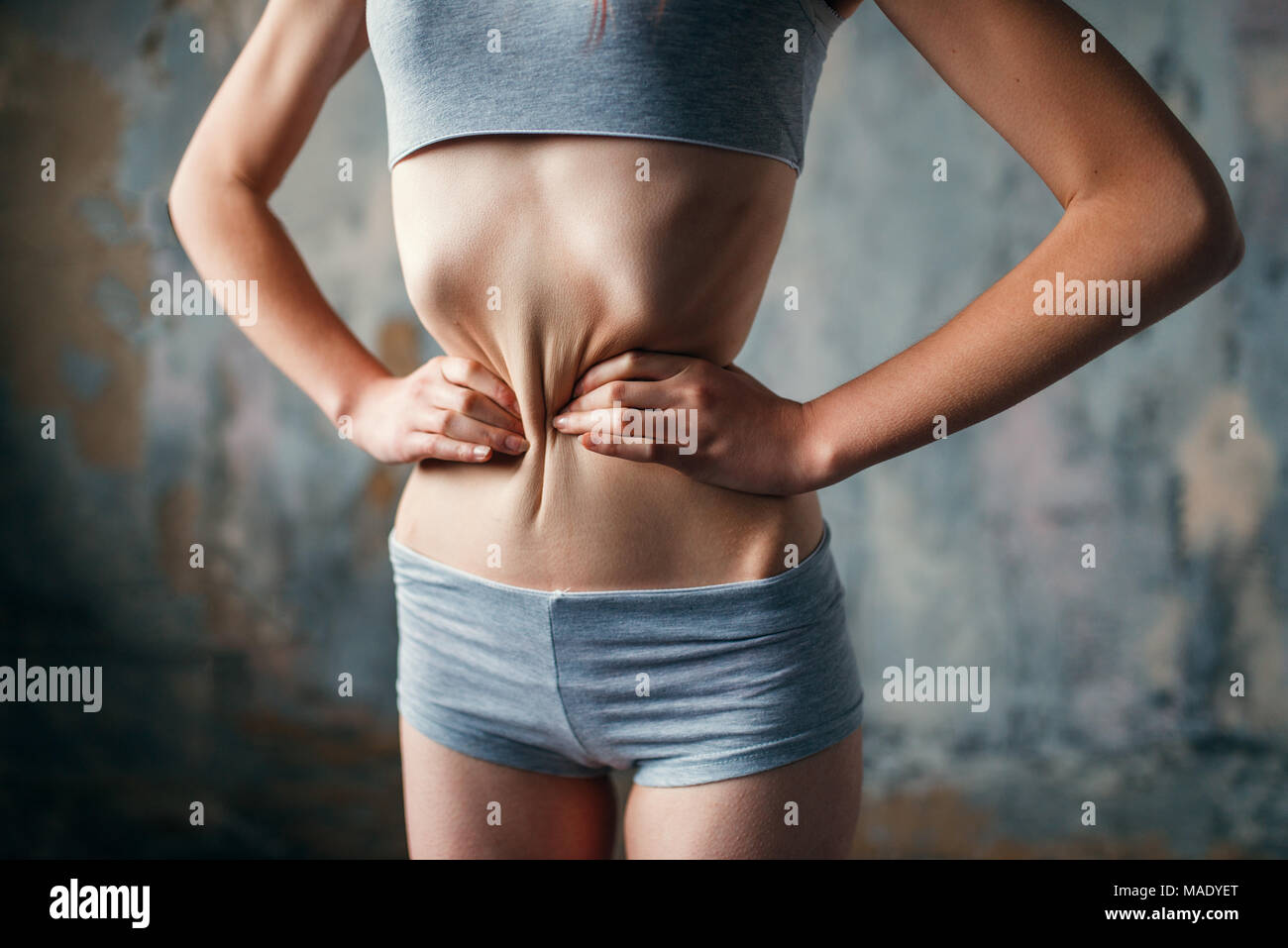 Female with slim waist, weight loss, anorexia Stock Photo - Alamy