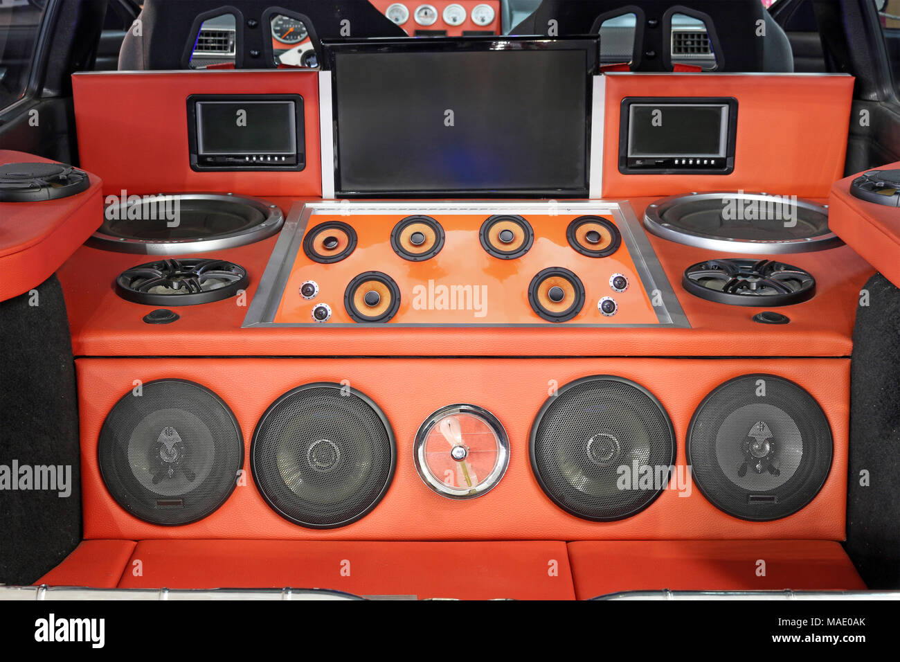 car powerful audio system custom Stock Photo Alamy