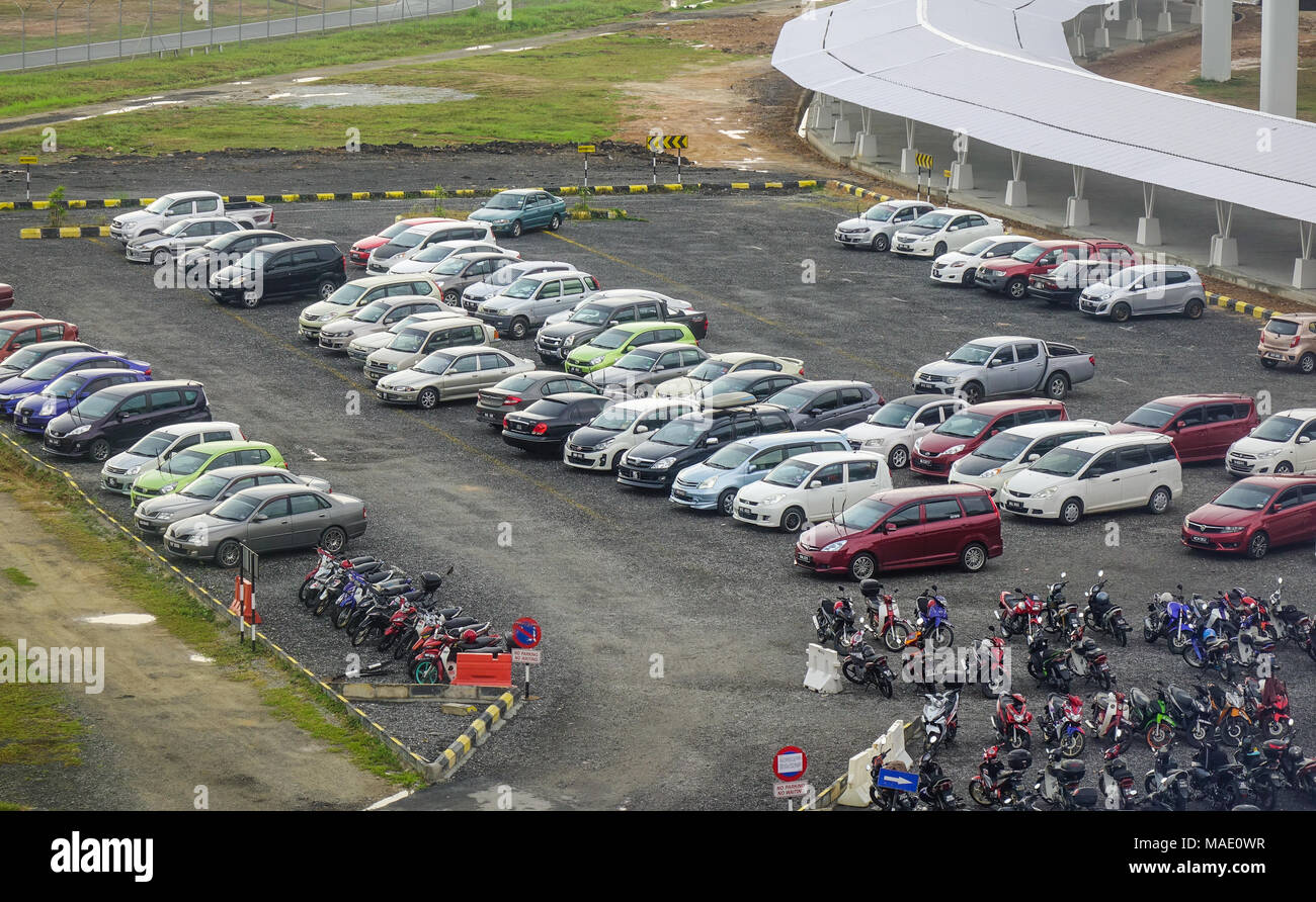 Kuala Lumpur, Malaysia  Jan 17, 2017. Car parking lot of Kuala Lumpur