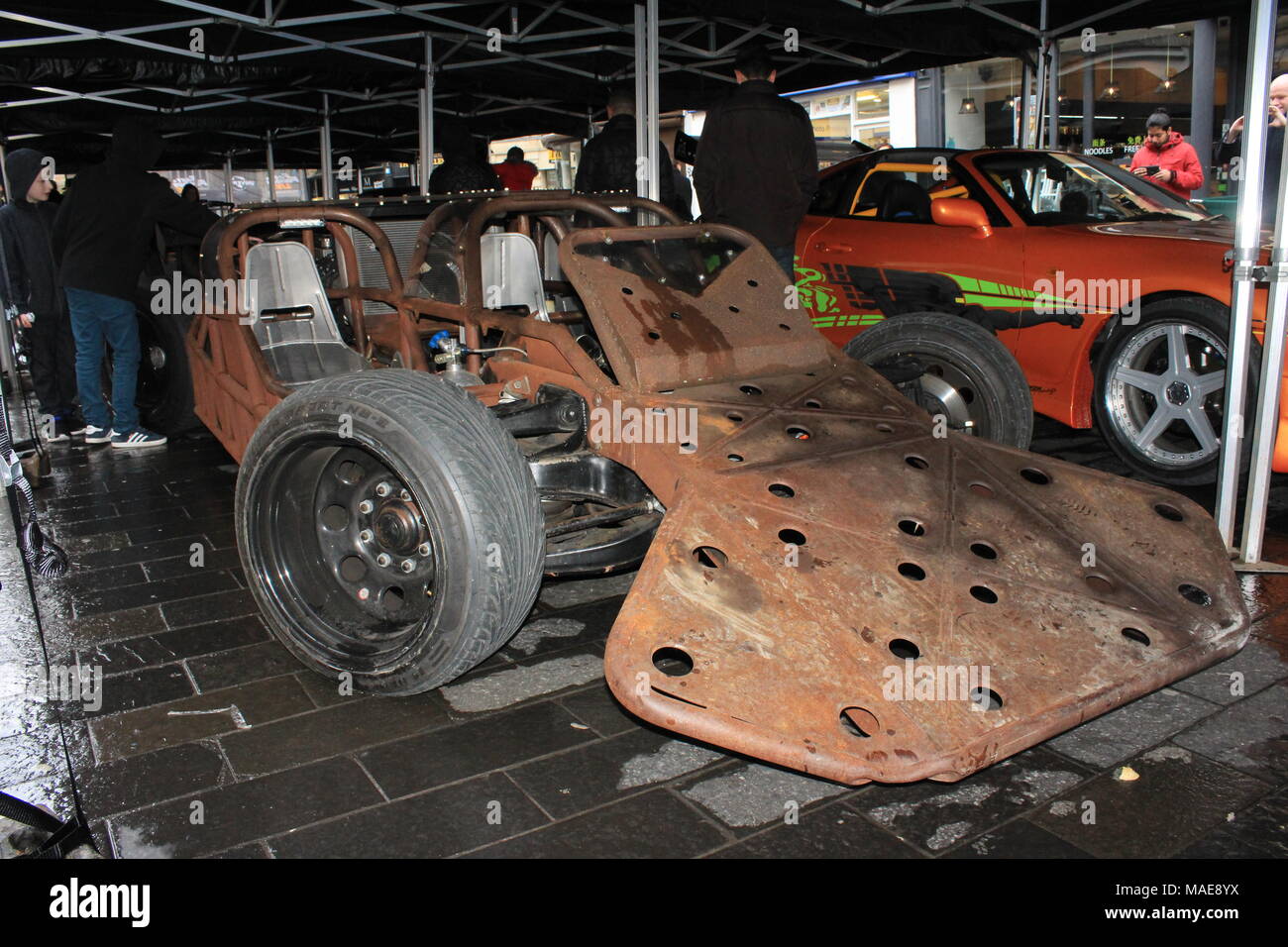 Fast & Furious Cars on Display before the start of UK Arena live shows. Newcastle, UK. 31st March, 2018. David Whinham/Alamy Live News Stock Photo