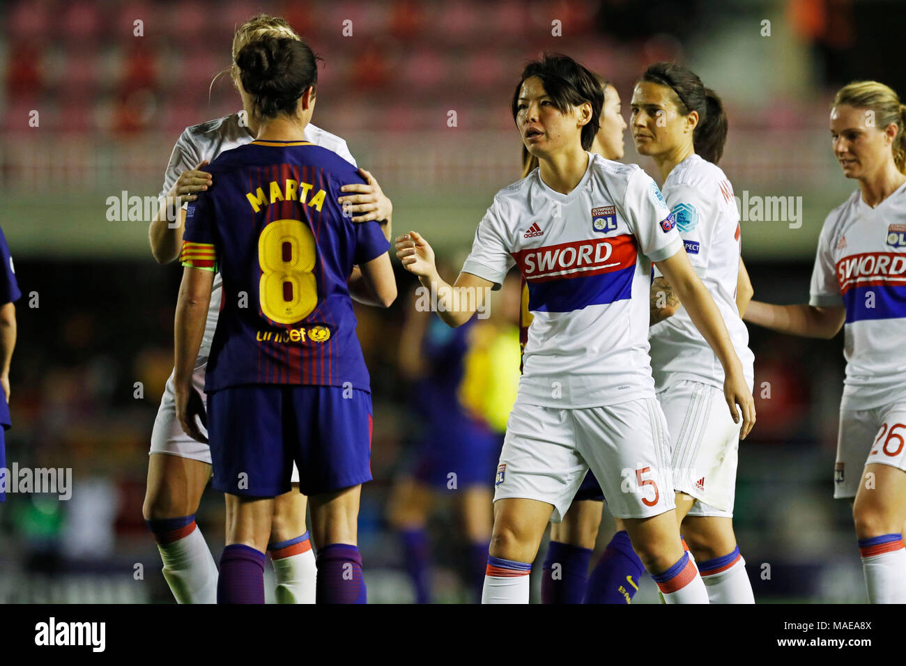 Barcelona, Spain. Credit: D. 28th Mar, 2018. Saki Kumagai (Lyon) Football/Soccer : UEFA Women's Champions League