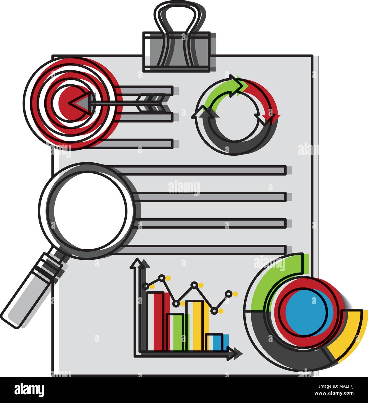 statistics and infographics set icons vector illustration design Stock Vector