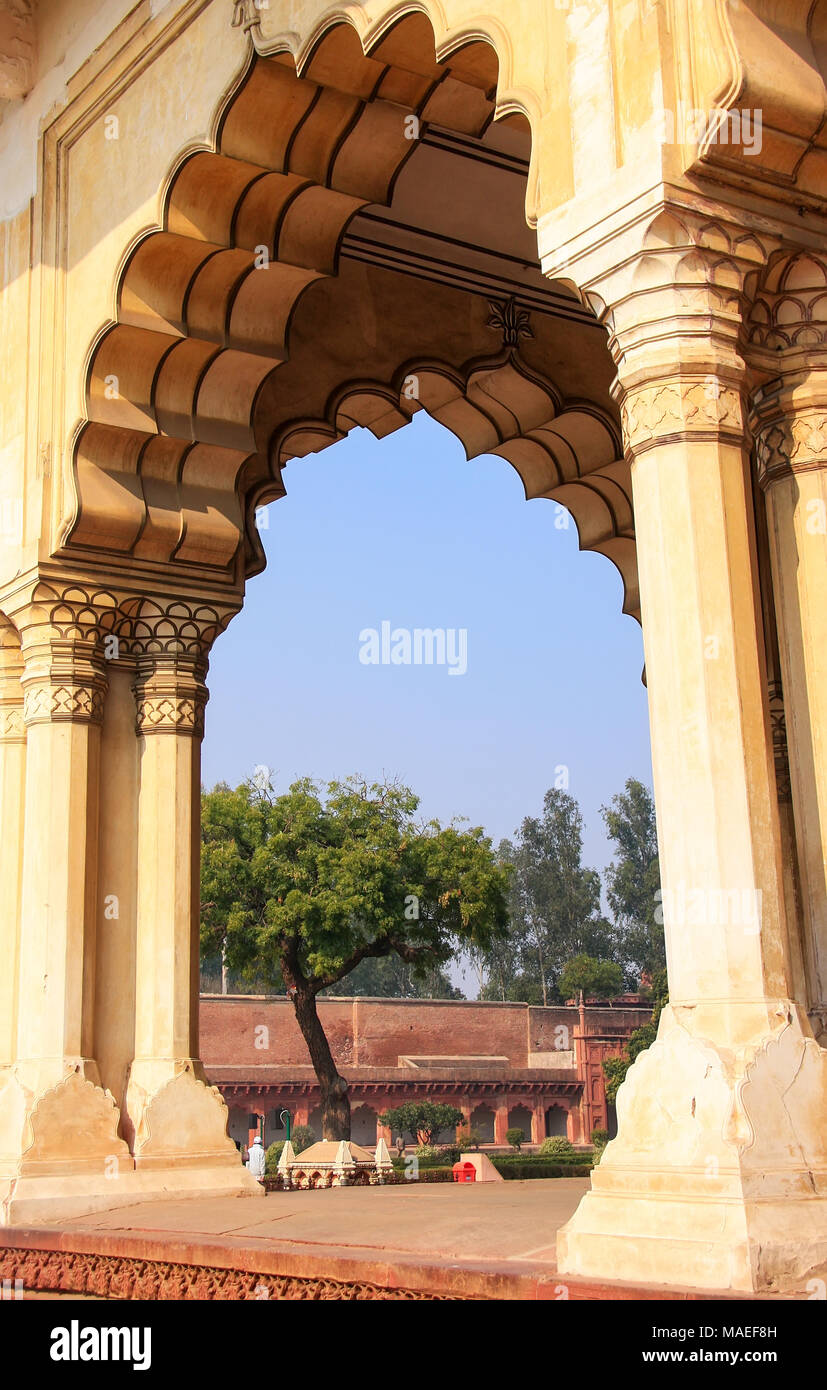 DiwaniAm Hall of Public Audience in Agra Fort, Uttar Pradesh, India