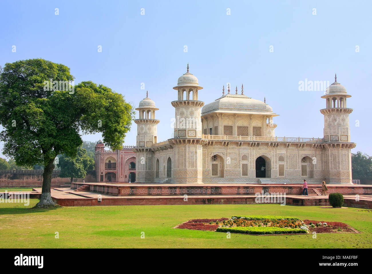 Tomb of Itimad-ud-Daulah in Agra, Uttar Pradesh, India. This Tomb is often regarded as a draft of the Taj Mahal. Stock Photo