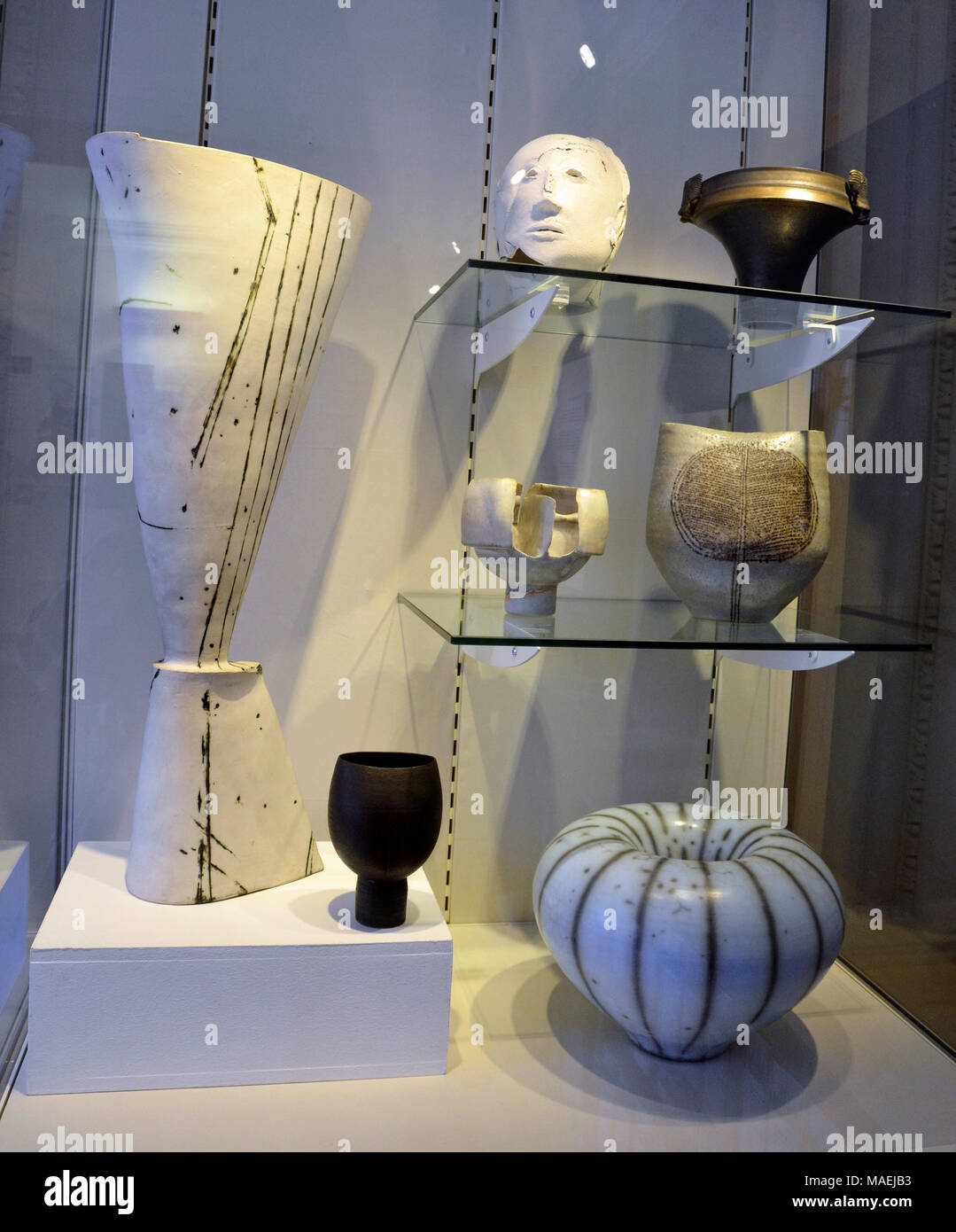 Contemporary design, ceramics and pottery display at Bucks County