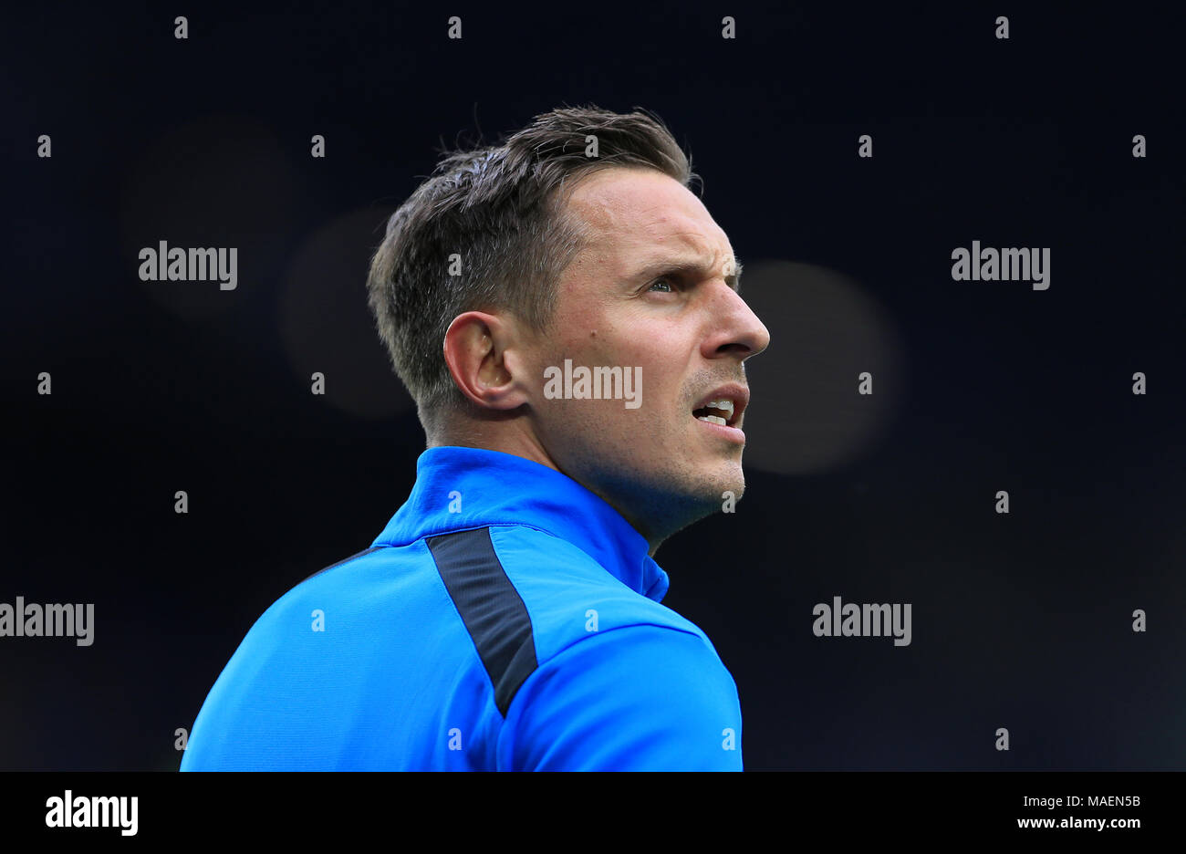 Everton's Phil Jagielka before the Premier League match at Goodison Park, Liverpool. PRESS ASSOCIATION Photo. Picture date: Saturday March 31, 2018. See PA story soccer Everton. Photo credit should read: Tim Goode/PA Wire Stock Photo