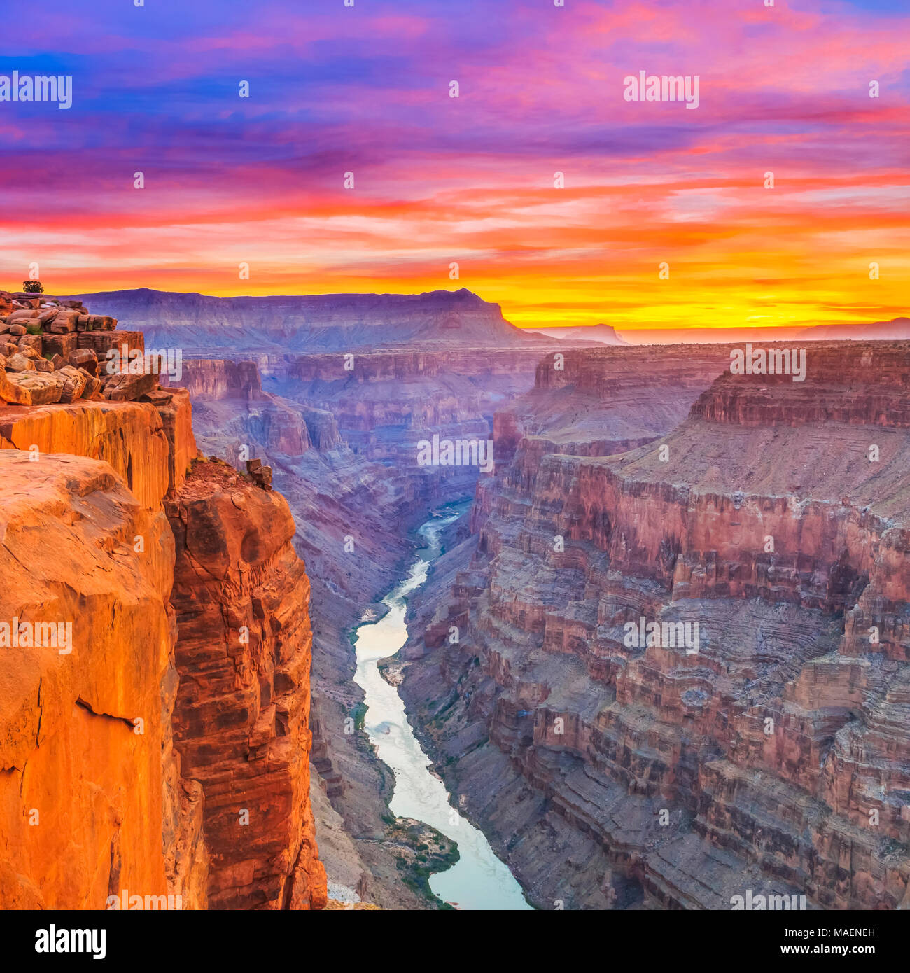 sunrise over the colorado river at toroweap overlook in grand canyon national park, arizona Stock Photo