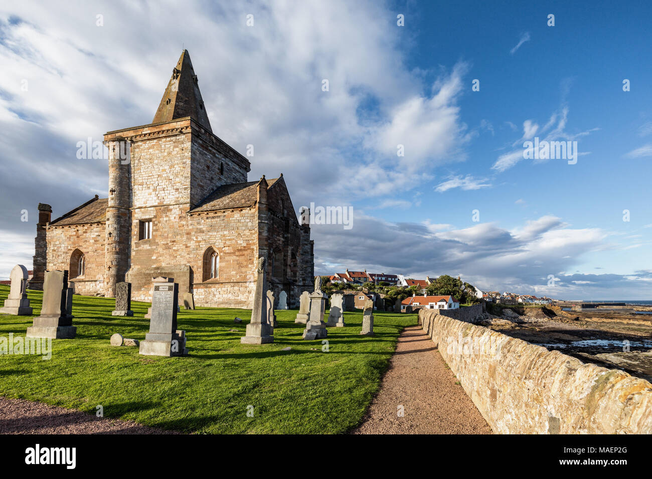 The 14th century St. Monan's Church, St. Monan, East Coast, Fife, Scotland, United Kingdom Stock Photo