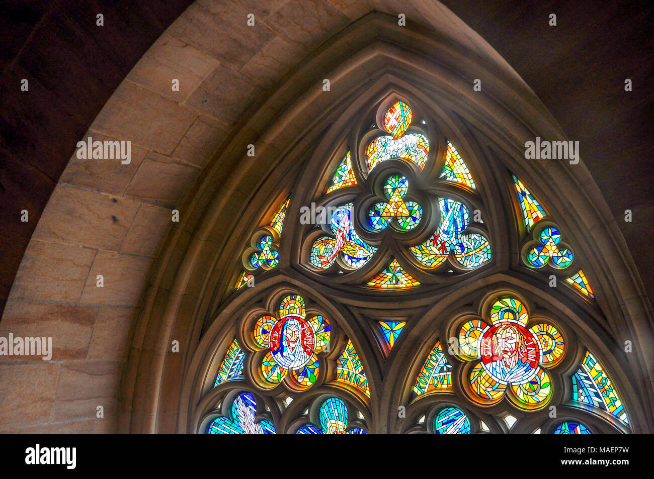 Beautiful Stained glass window detail Stock Photo