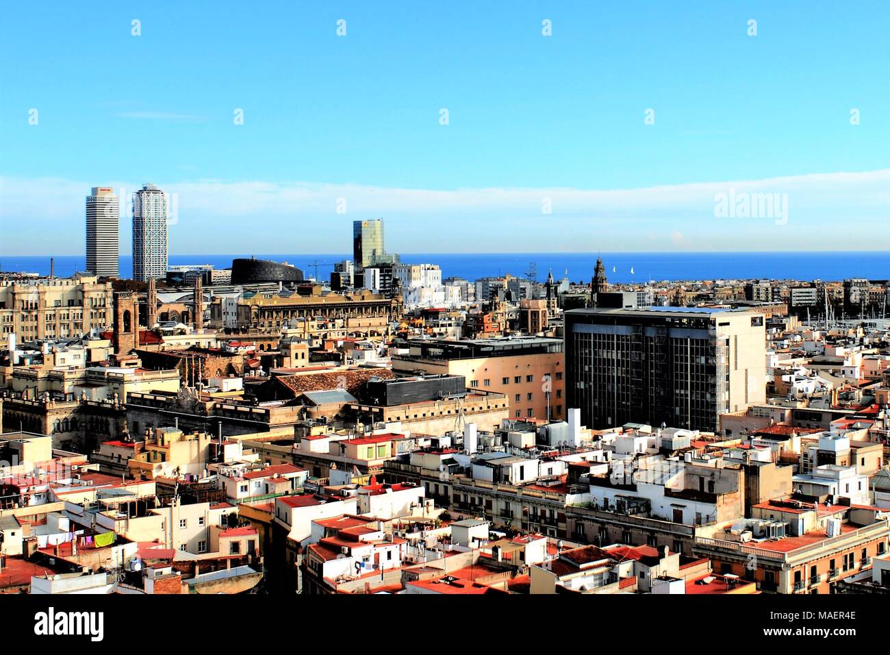 Barcelona aerial view hi-res stock photography and images - Alamy