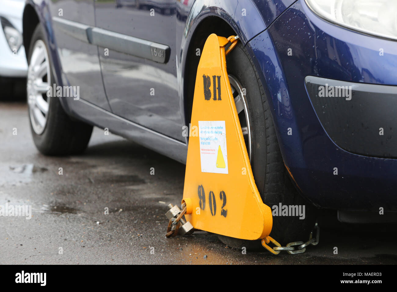 An Untaxed vehicle pictured parked on the road in Chichester, West Sussex, UK. Stock Photo