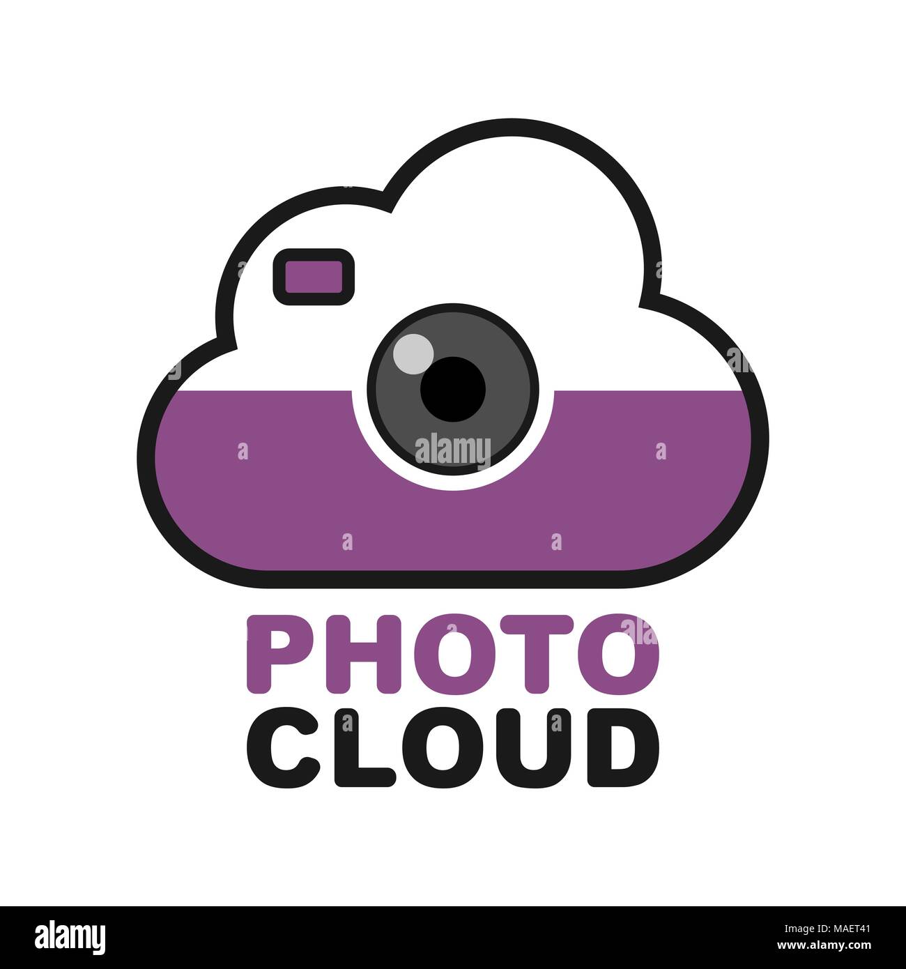 Cloud camera logo. Photo video control icon Stock Vector