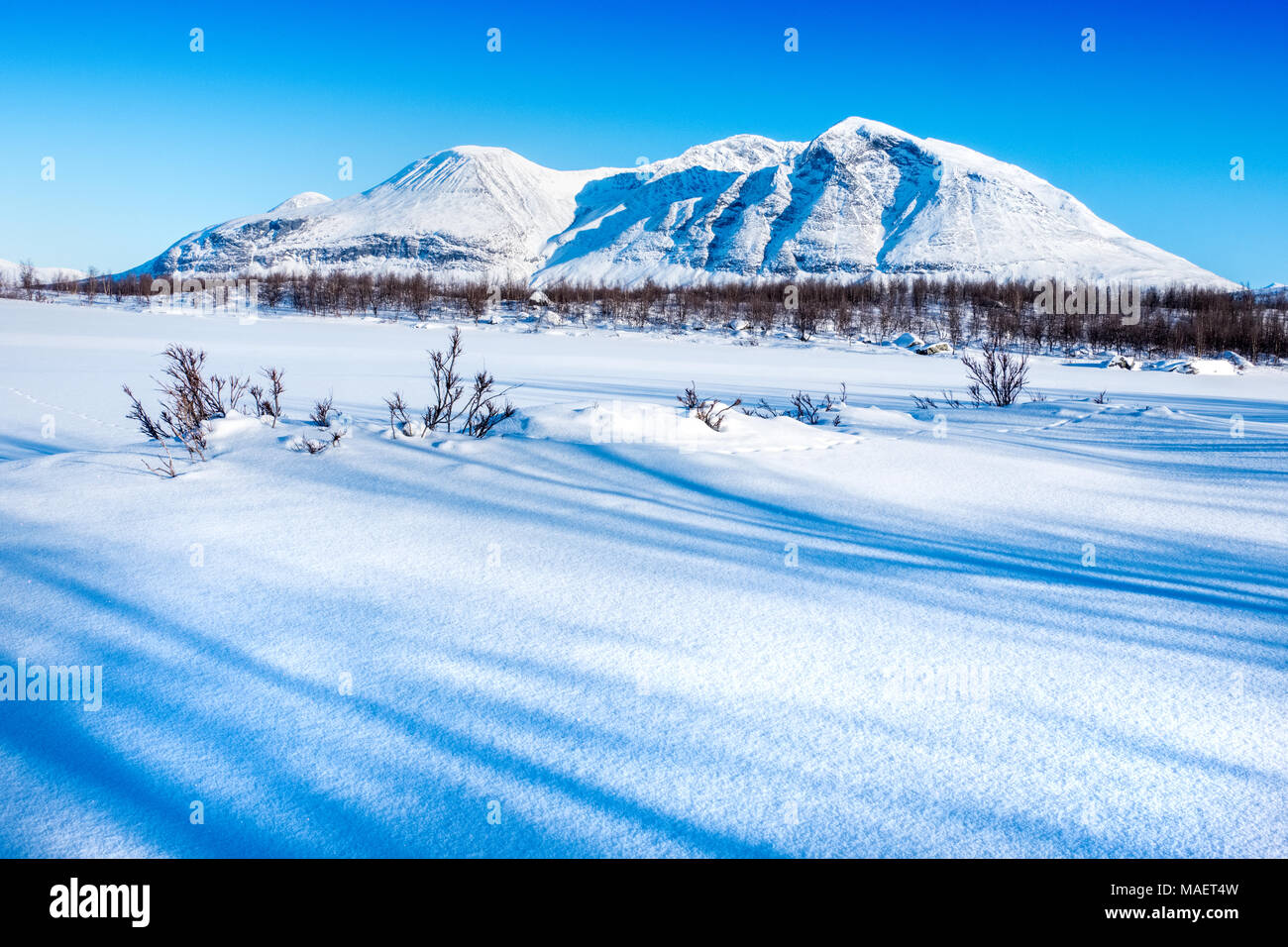 The Akka mountain group in Sweden, winter Stock Photo