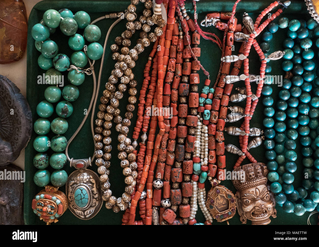 Mala Necklace | 108 Hand-Knotted 8mm Round Beads (Tibetan Turquoise Ho –  Cherry Tree Collection