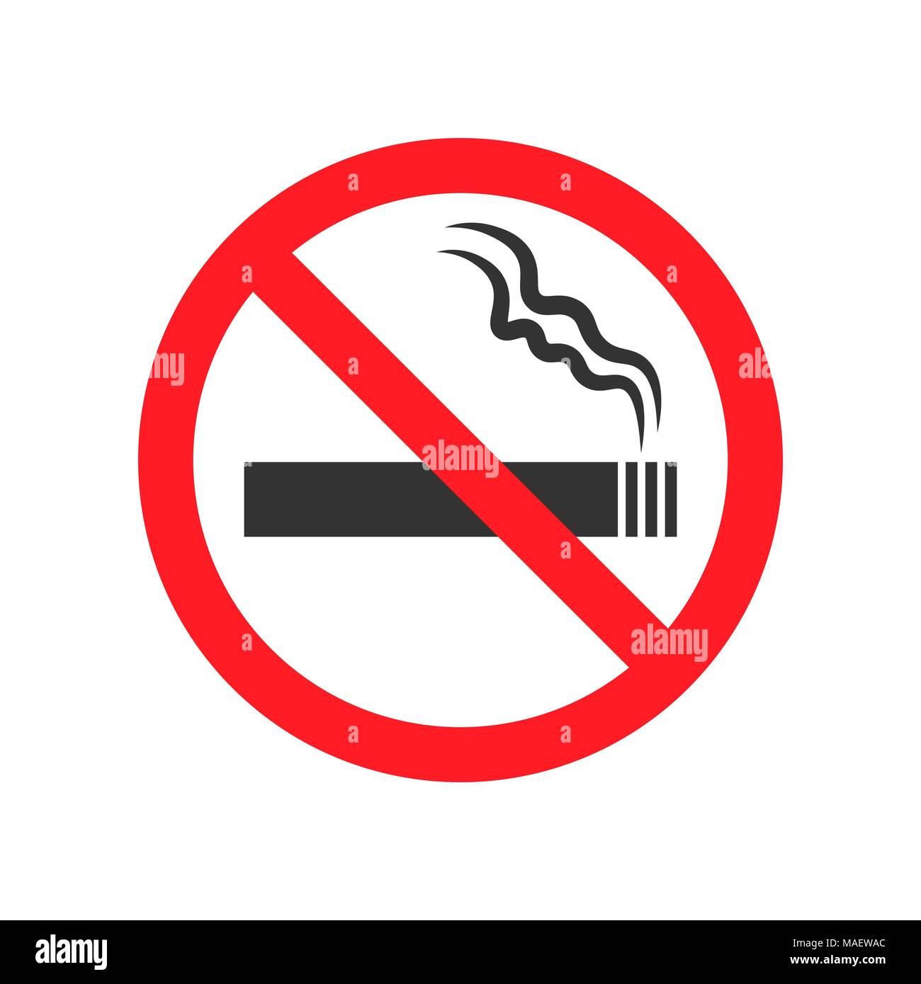 No smoking sign on white background Stock Vector