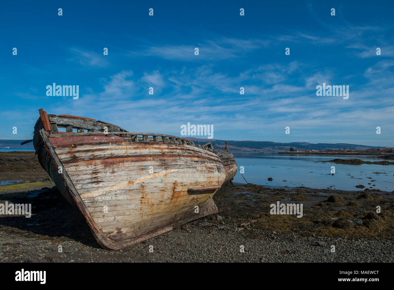 Abandoned fishing boats at Salen on the Isle of Mull Stock Photo - Alamy