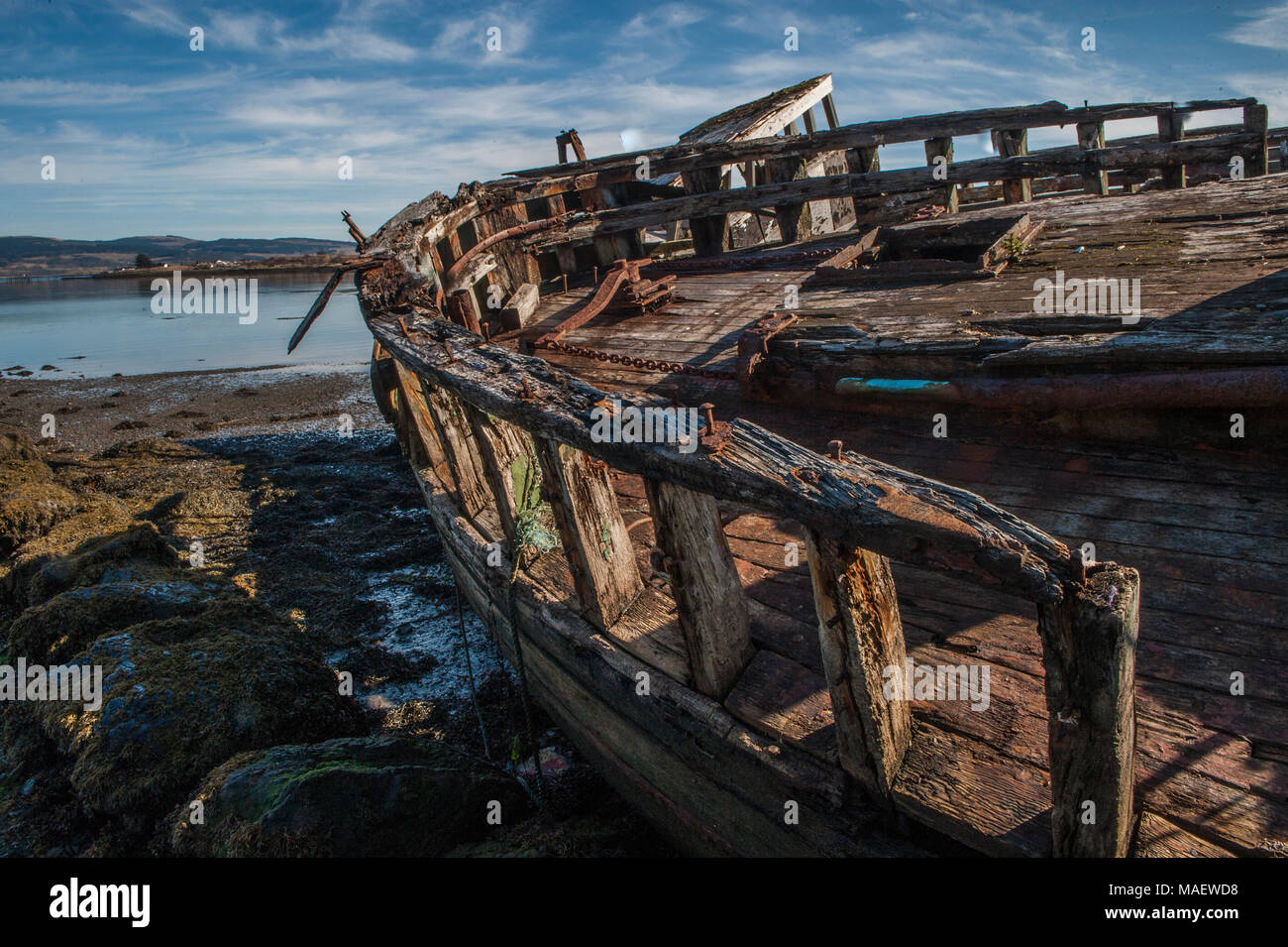 Abandoned fishing boats at Salen on the Isle of Mull Stock Photo - Alamy
