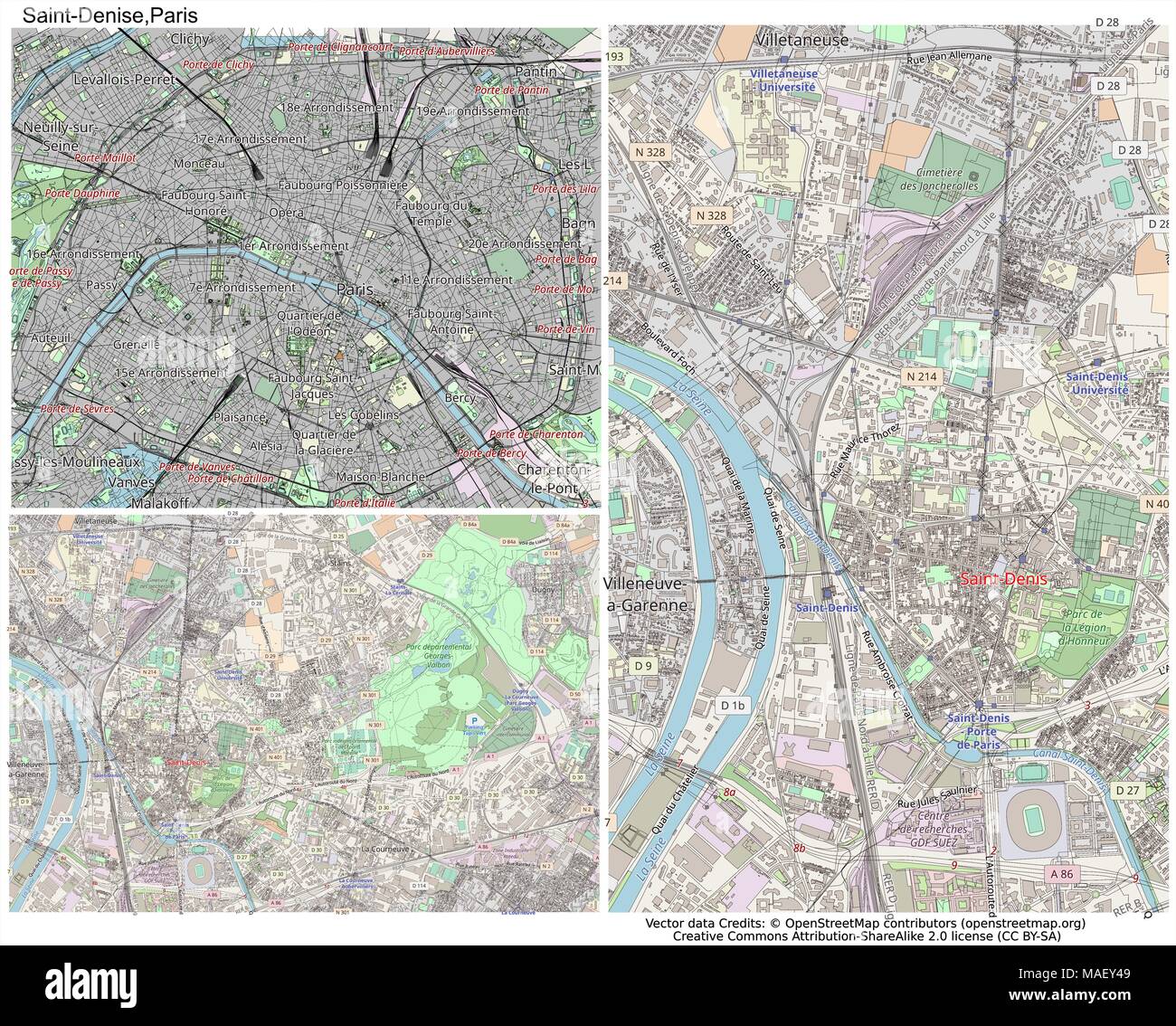 Saint Denis Paris Map Saint Denis Paris France Stock Vector Image & Art - Alamy