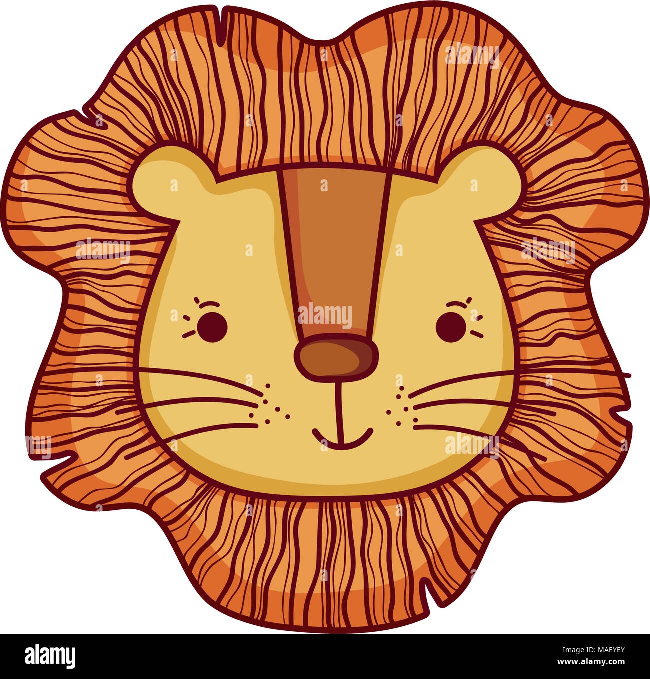 cute lion head wild animal vector illustration Stock Vector Image & Art ...