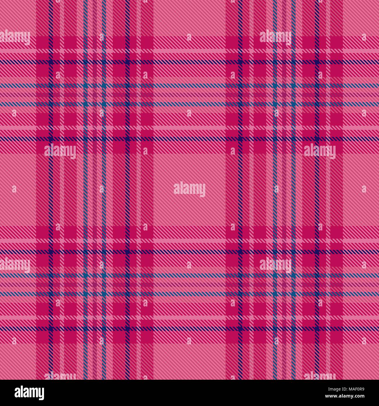 Vector plaid tartan seamless pattern background in pink color Stock ...
