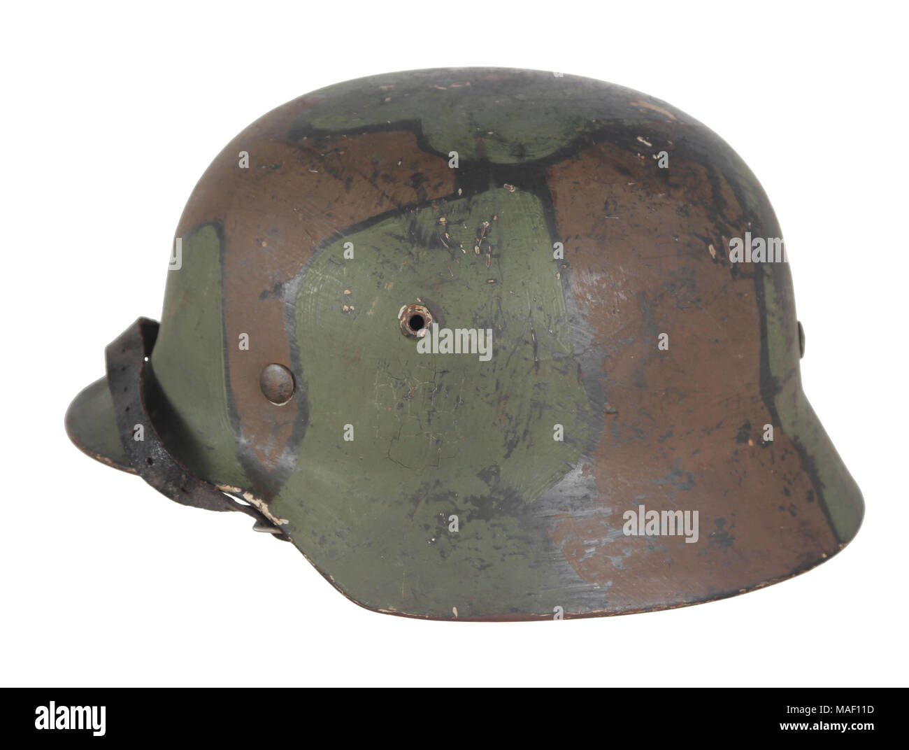 World War 2 German m35 camouflage painted helmet found in Norway. The