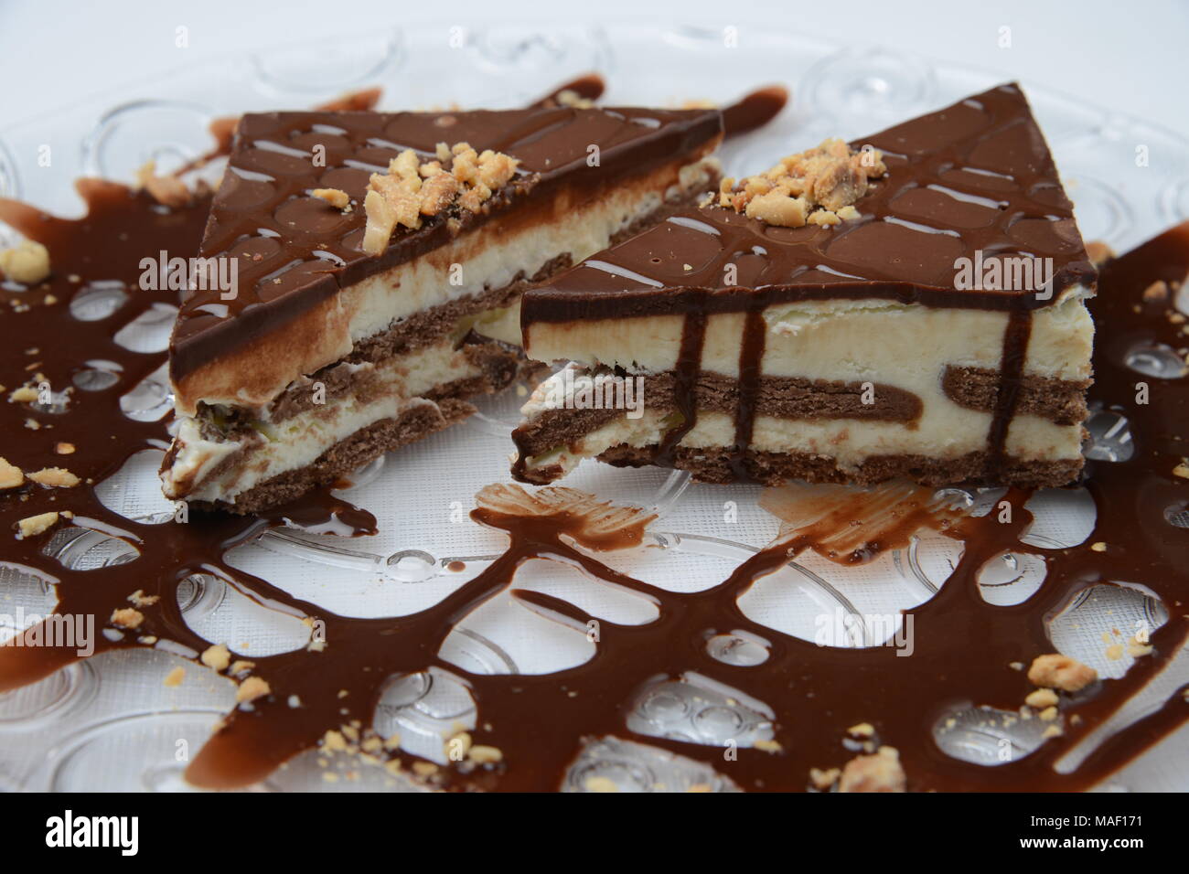 Chocolate and Vanilla cream cake Stock Photo - Alamy