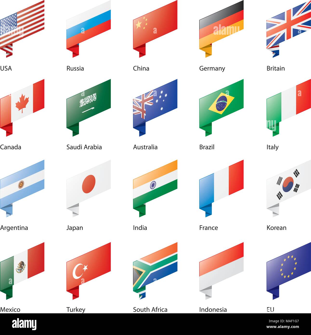 vector set of flags of the G20 Stock Vector Image & Art Alamy