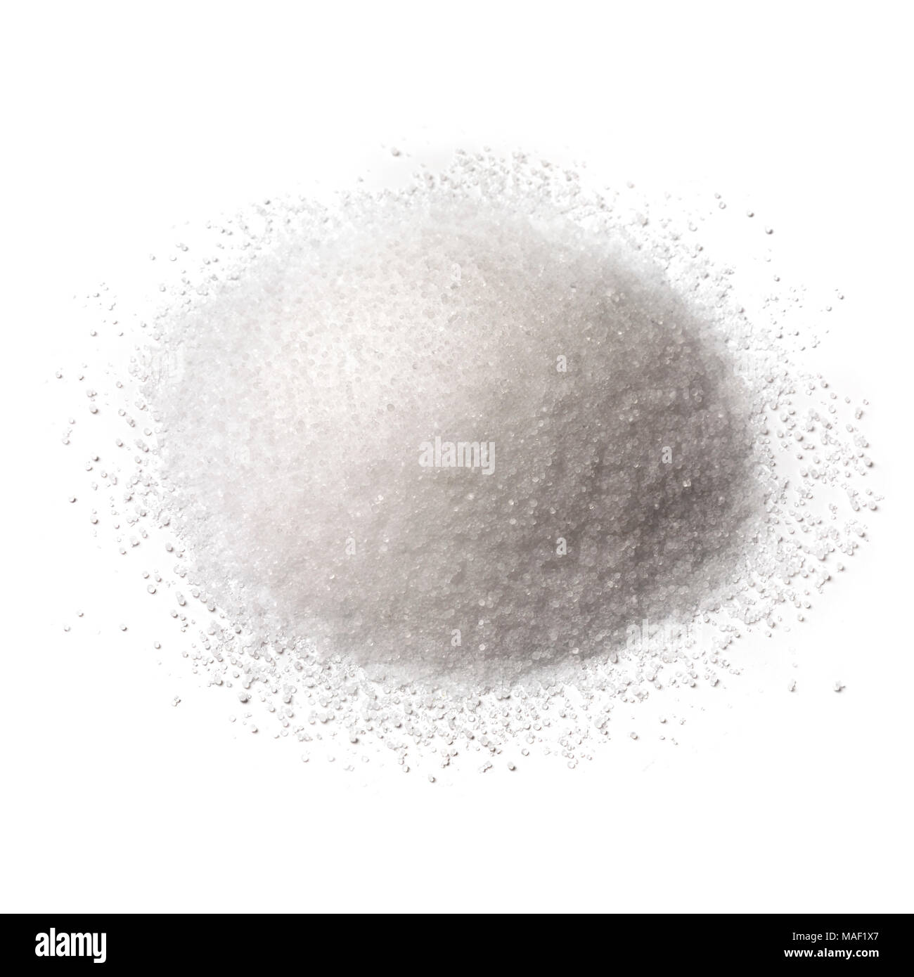 Heap of table salt isolated on white background Stock Photo
