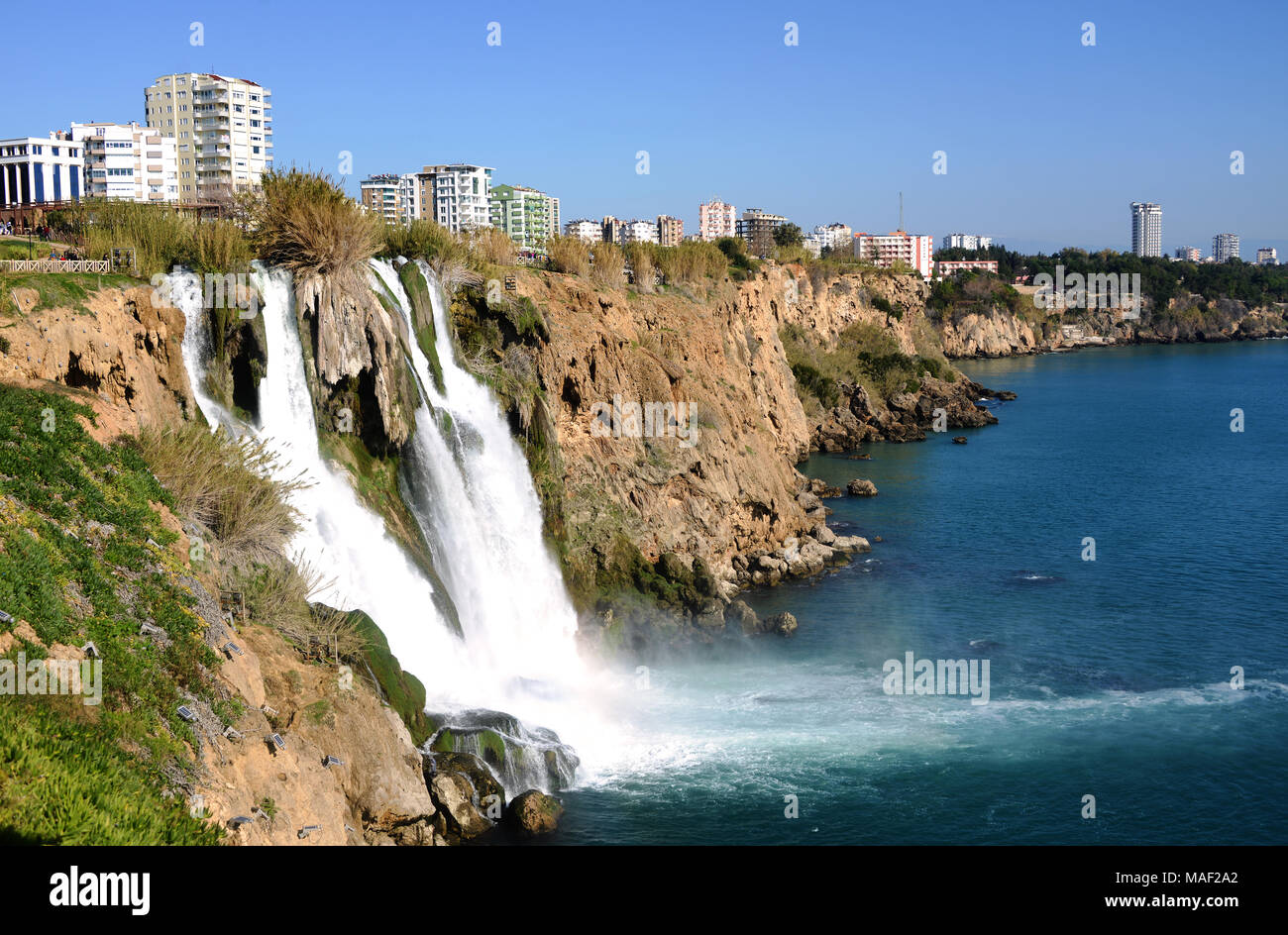 Lower Duden Waterfalls in Antalya Turkey Stock Photo