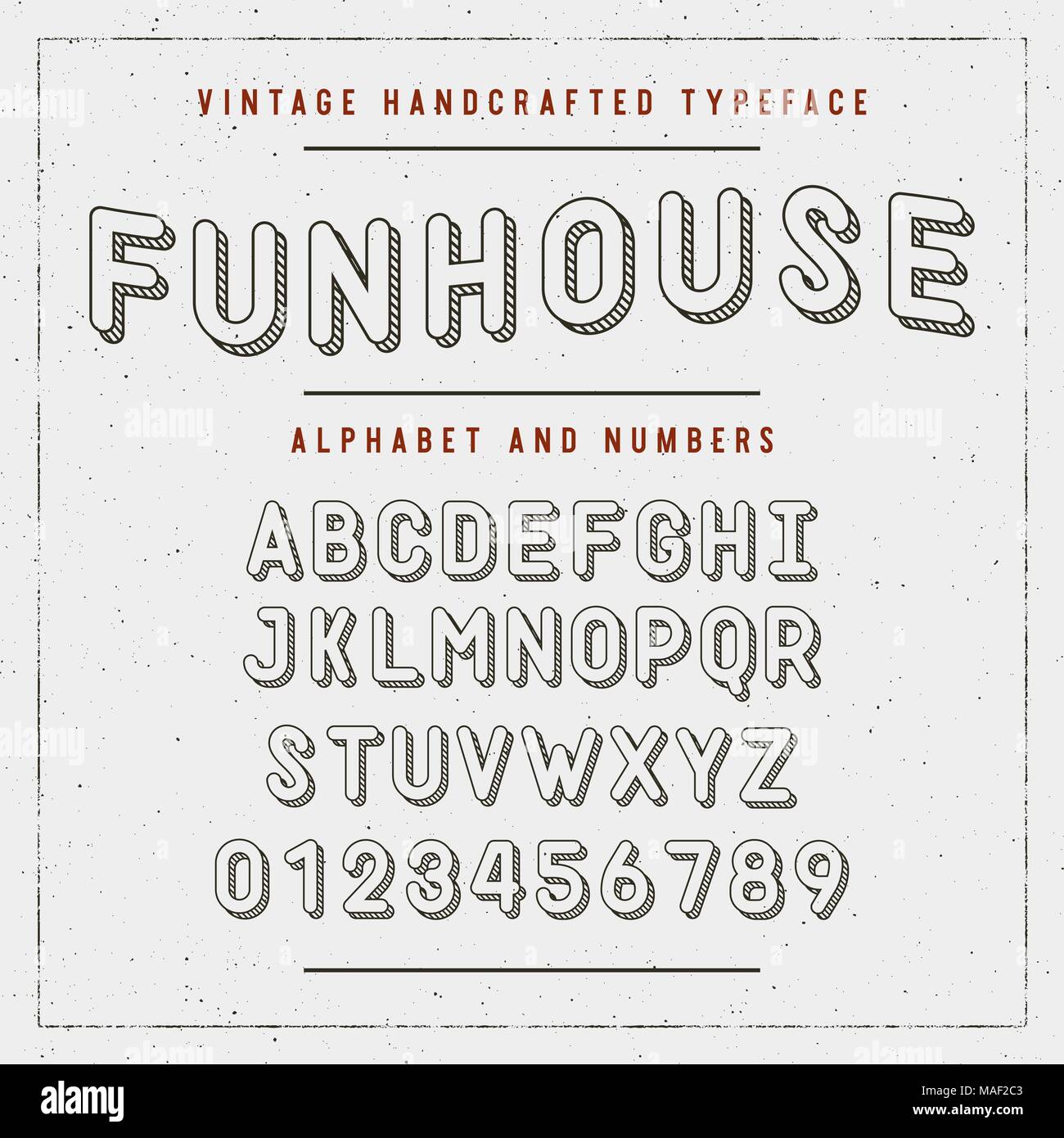 vintage handcrafted font. sans serif rounded alphabet. vector