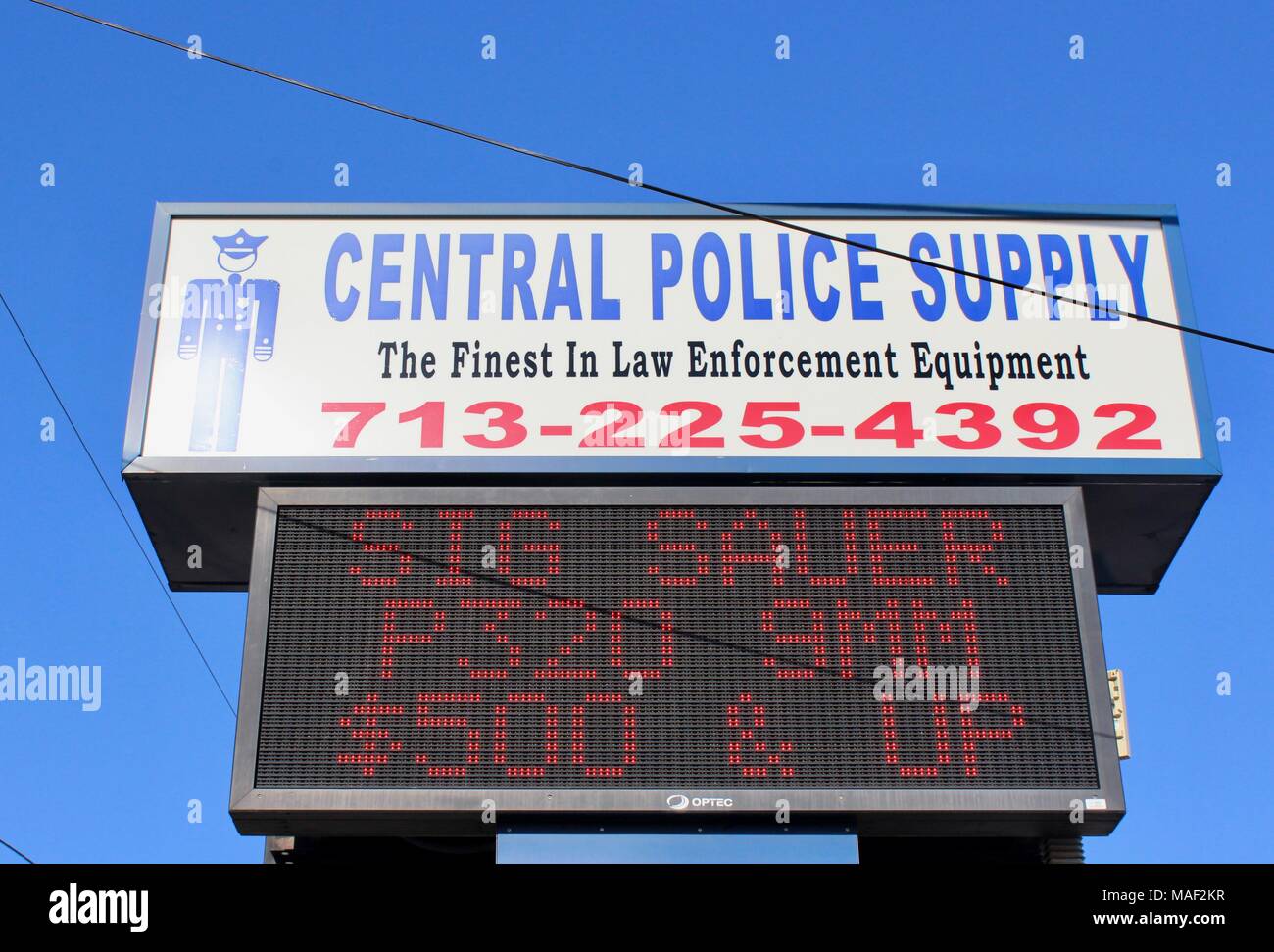 Central Police Supply sign Houston Texas 7702 USA Stock Photo Alamy