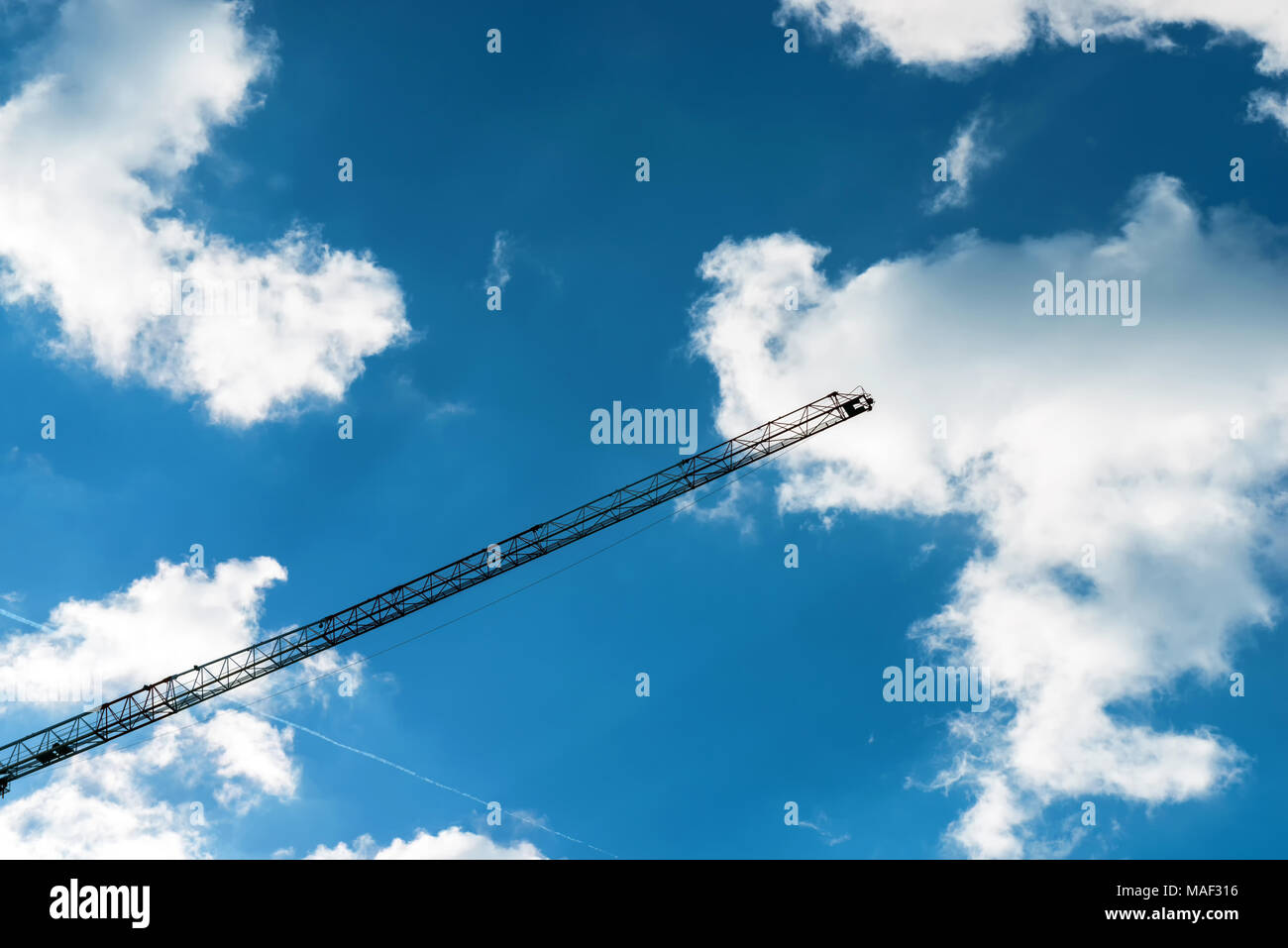 silhouette crane construction site on sky background Stock Photo - Alamy
