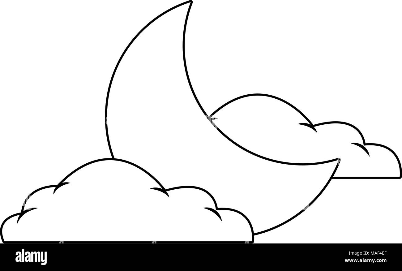 Moon and clouds Stock Vector Image & Art - Alamy