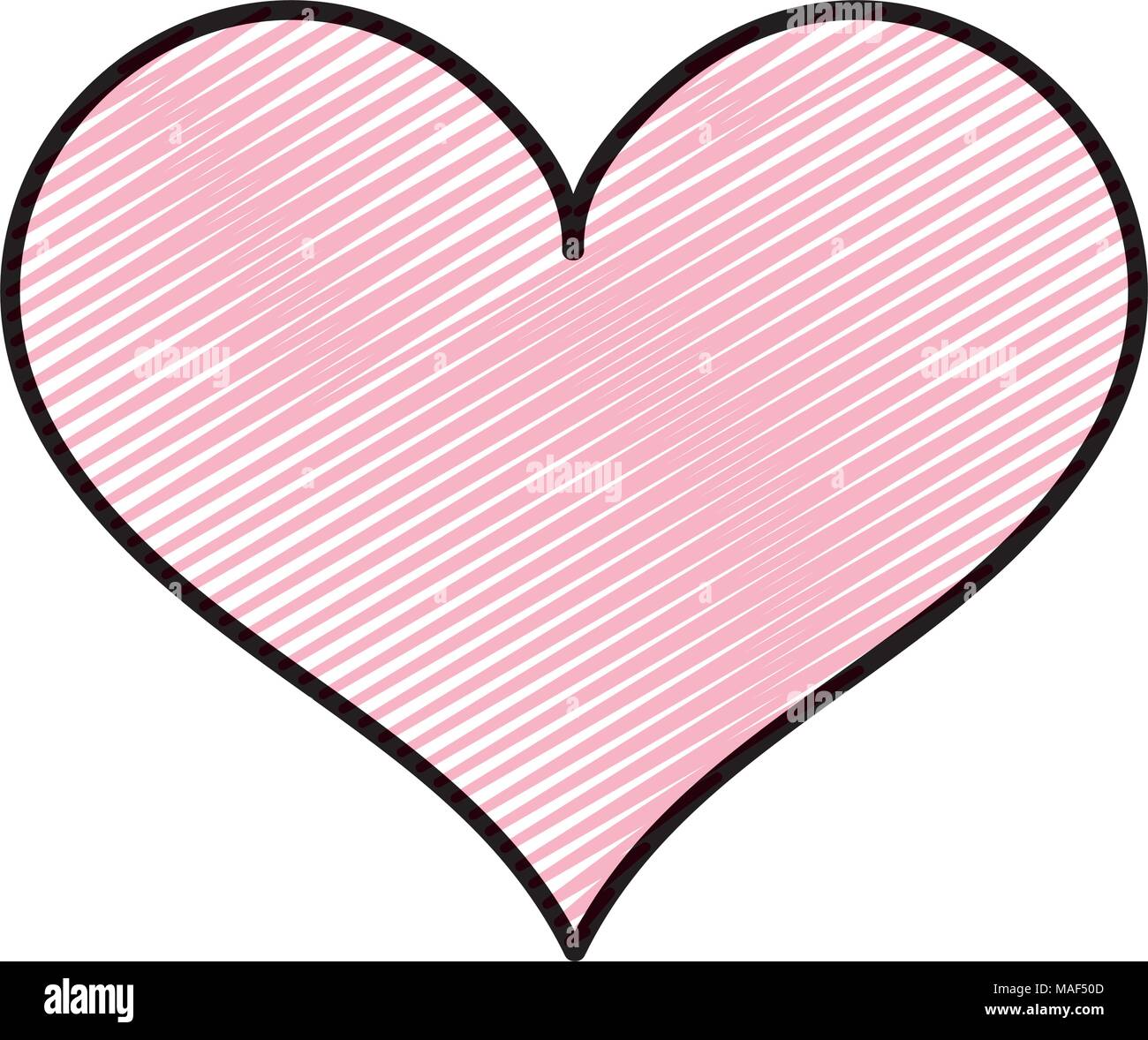 doodle heart design syombol of love and passion vector illustration ...