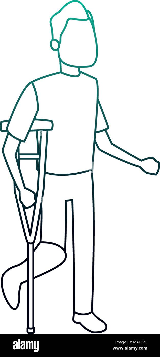 Man walking with leg cast Stock Vector Image & Art - Alamy