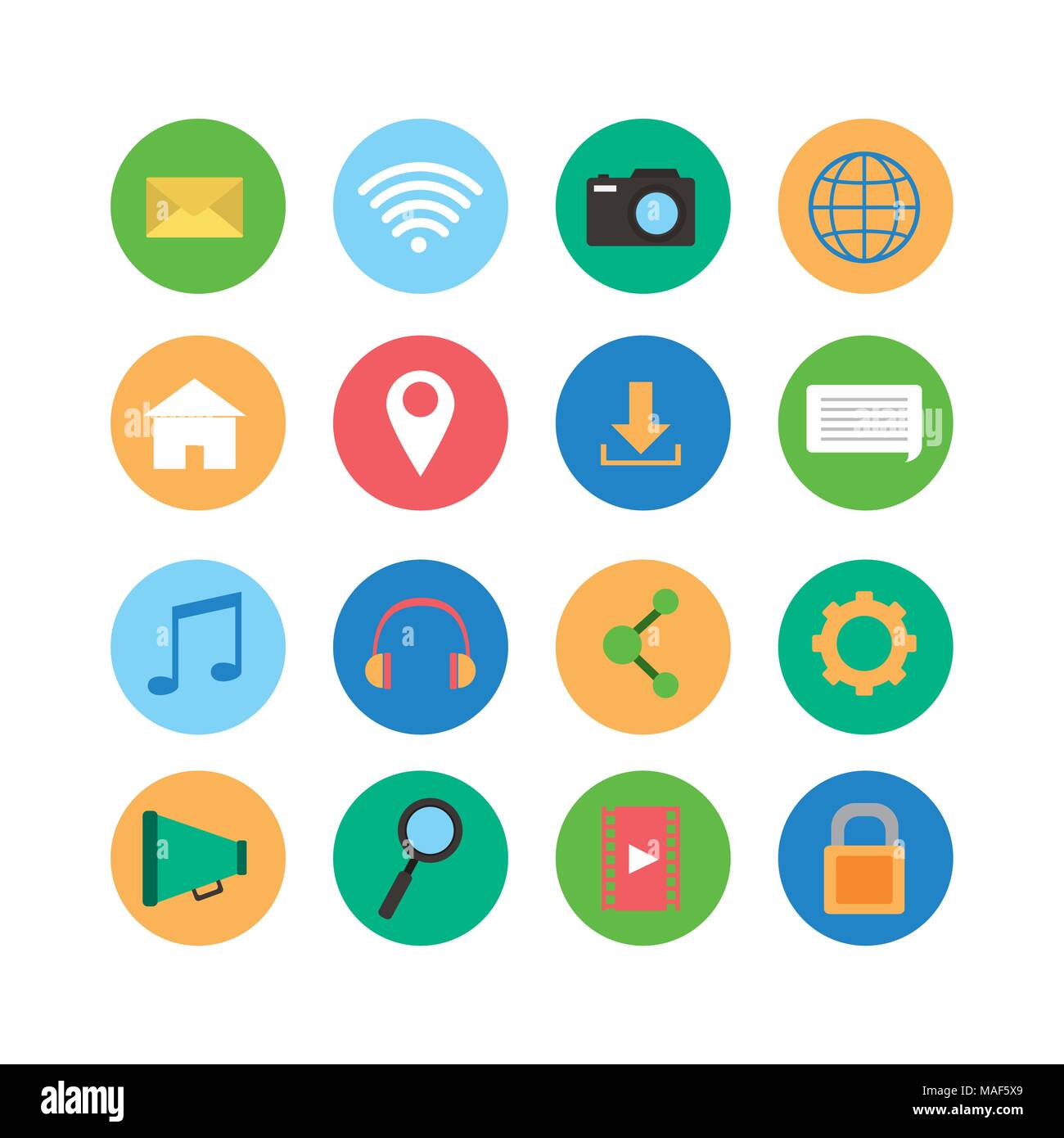 Set of colorful social media icons vector illustration graphic design ...