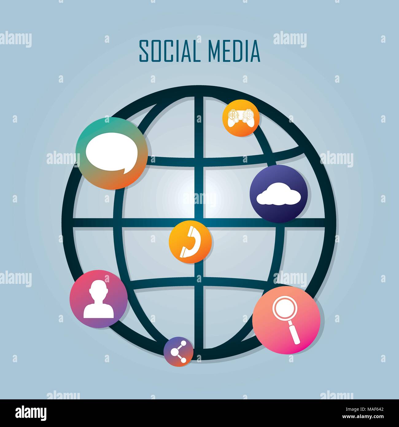 Social media around world vector illustration graphic design Stock ...