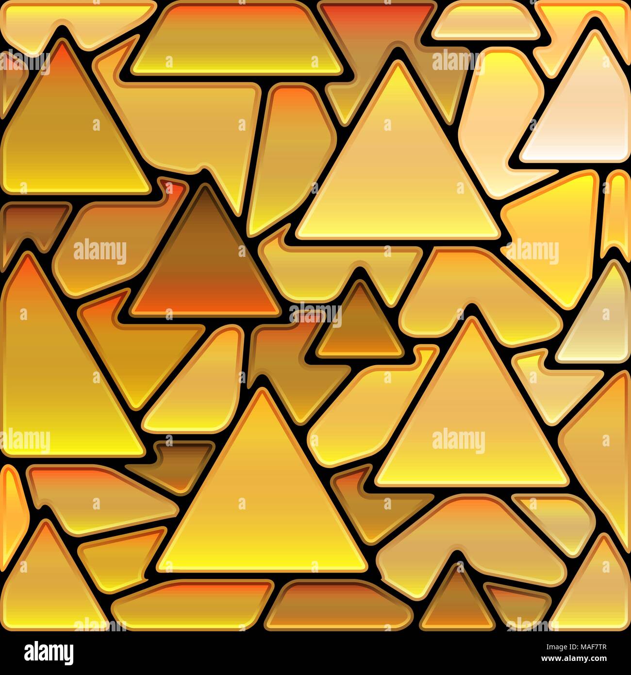 abstract vector stained-glass mosaic background - golden triangles ...