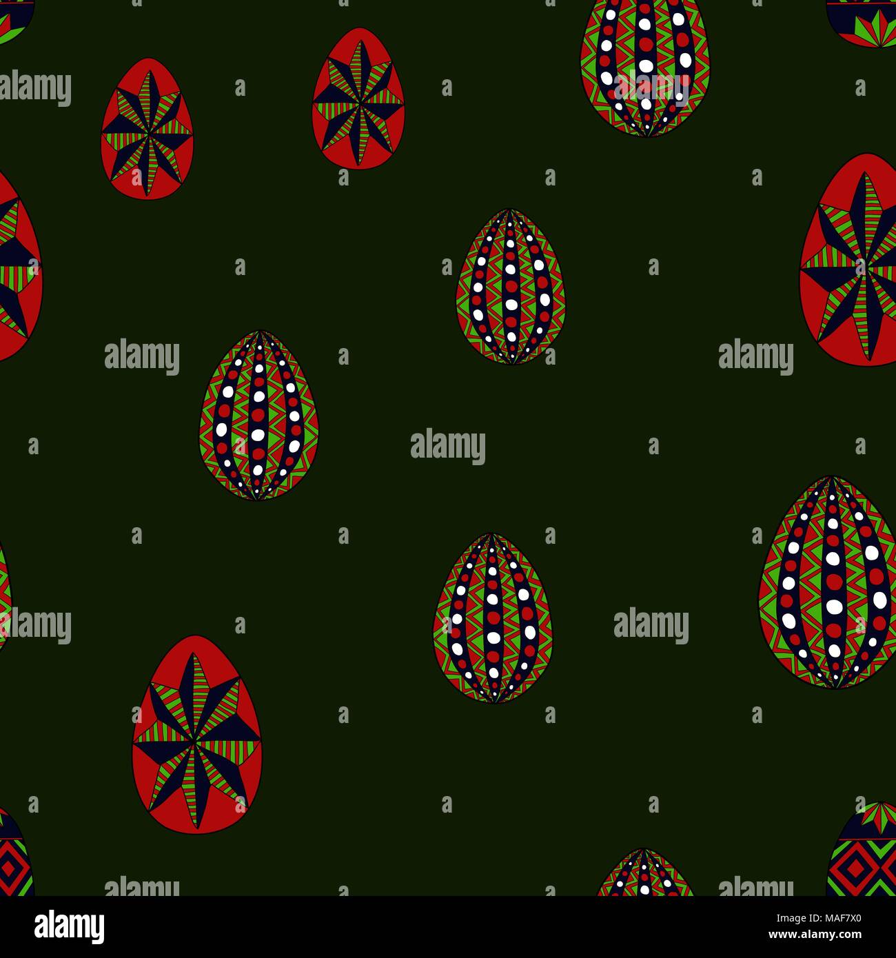 doodle vector easter eggs chaotic seamless pattern Stock Vector Image ...