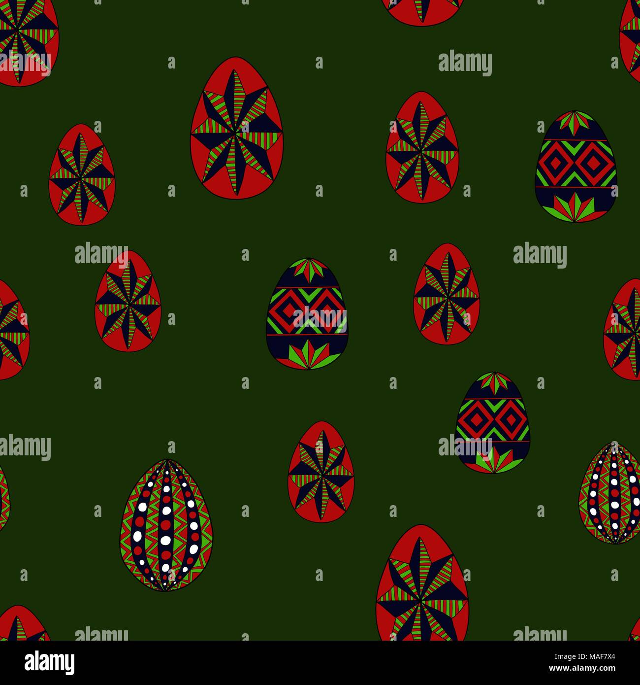 doodle vector easter eggs chaotic seamless pattern Stock Vector Image ...