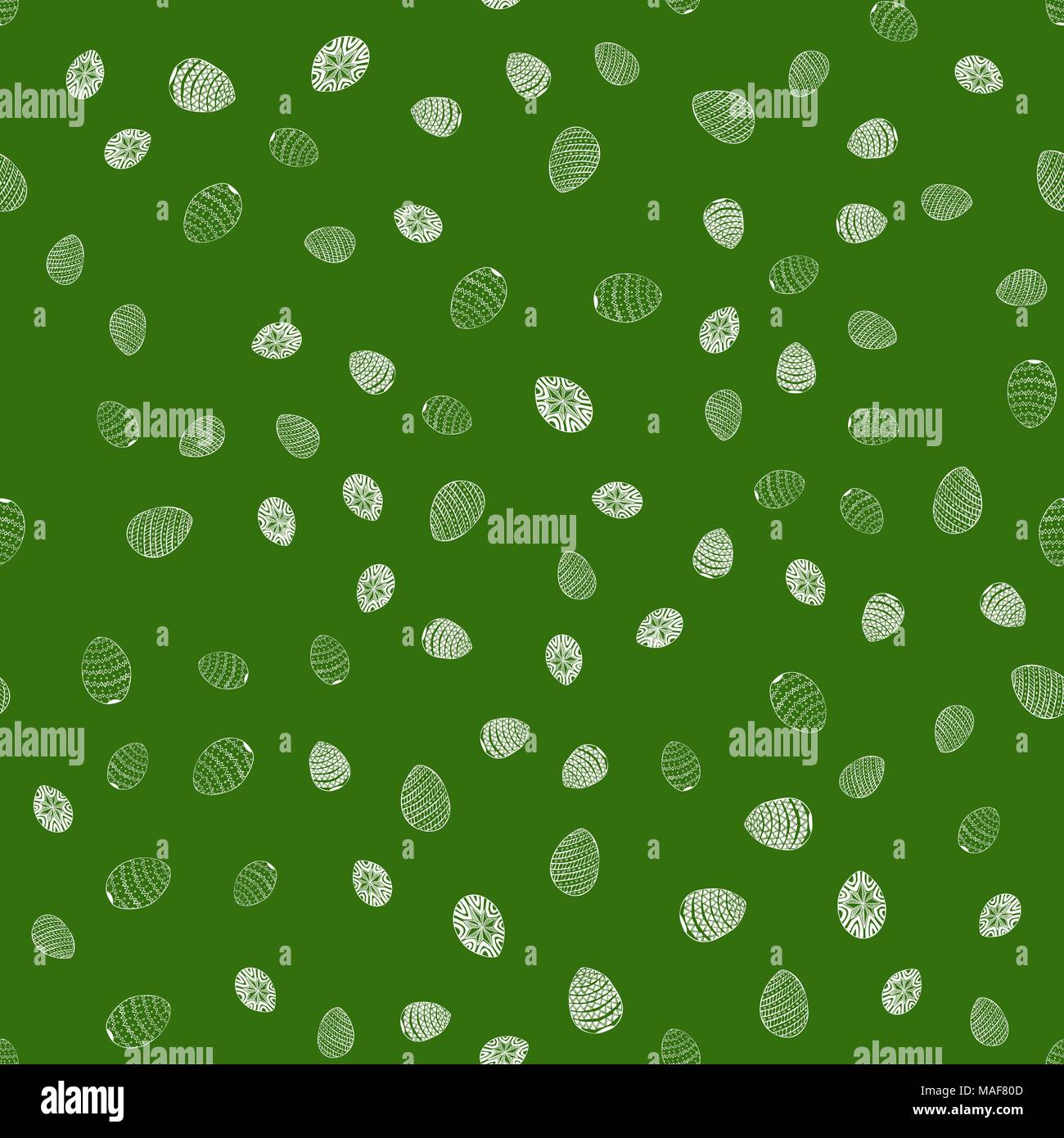 doodle vector easter eggs chaotic seamless pattern Stock Vector