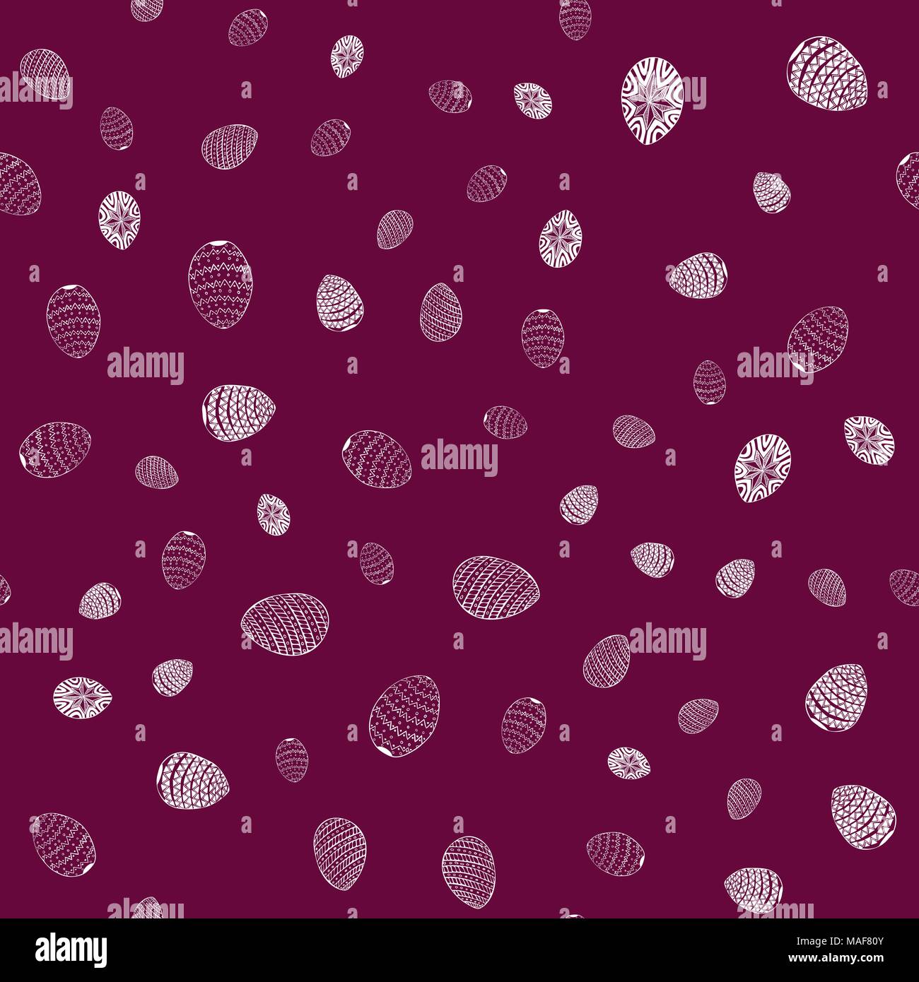 doodle vector easter eggs chaotic seamless pattern Stock Vector Image ...