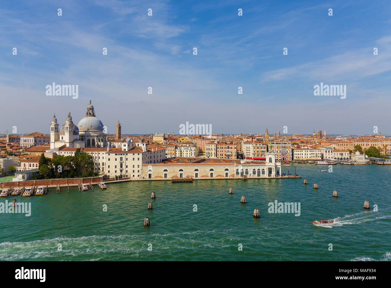 Skyline and Canal in Venice from the Sea Stock Photo - Alamy