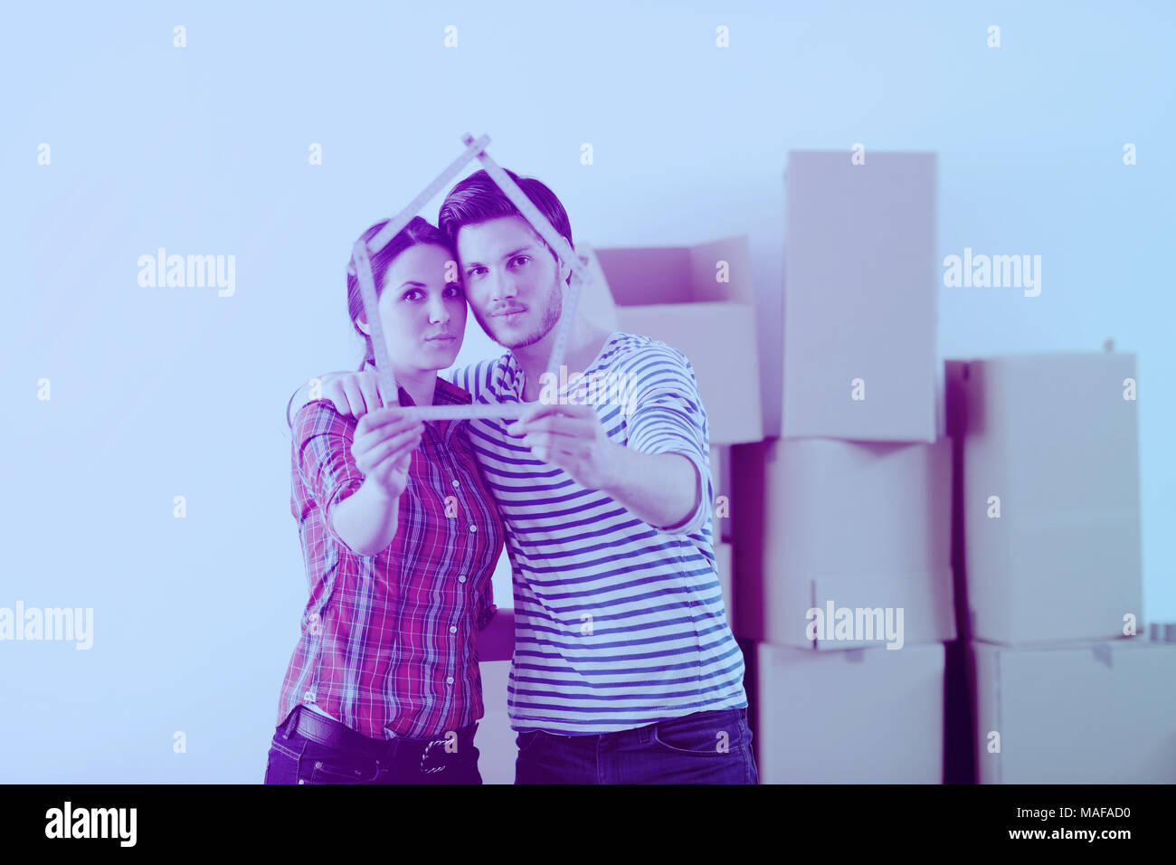 happy Young couple moving in new house Stock Photo - Alamy