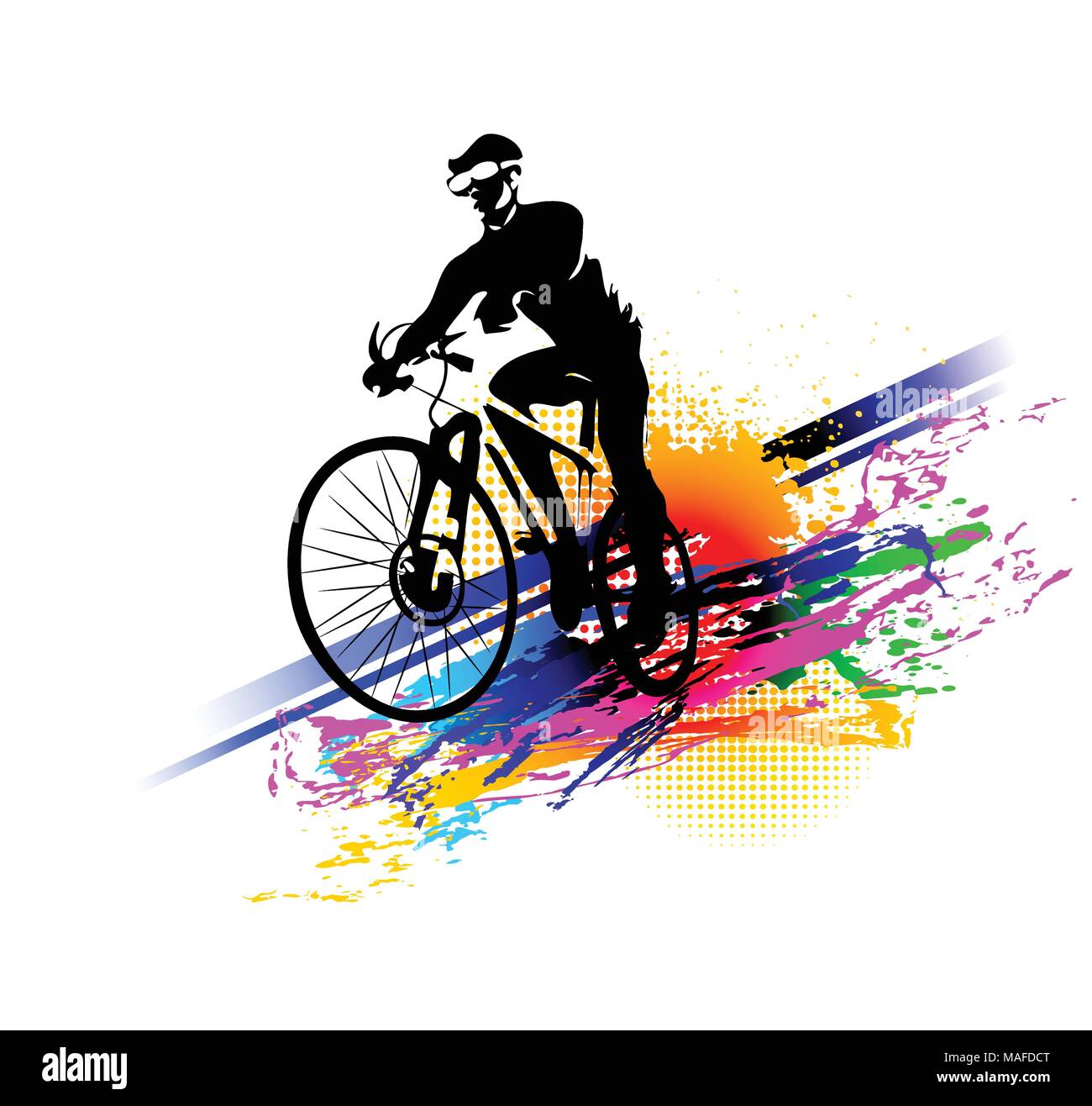 Cycling man. Extreme sports vector illustration. Stock Vector