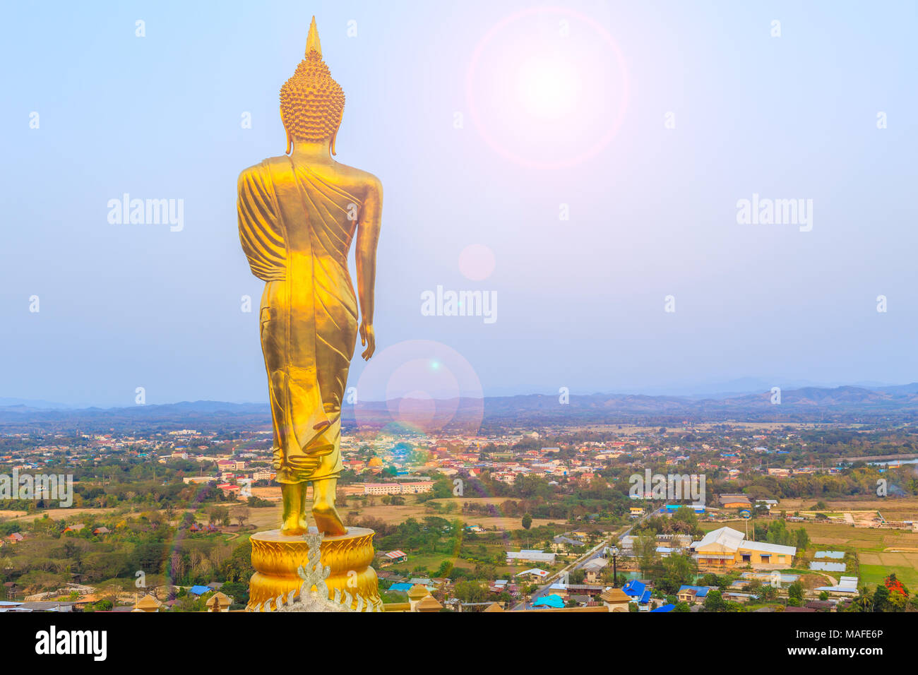 Golden Buddha image of Wat Phra That Khao Noi, Buddhist Temple and ...