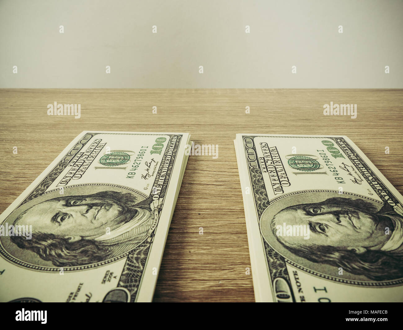 dollar banknote on the table Stock Photo - Alamy