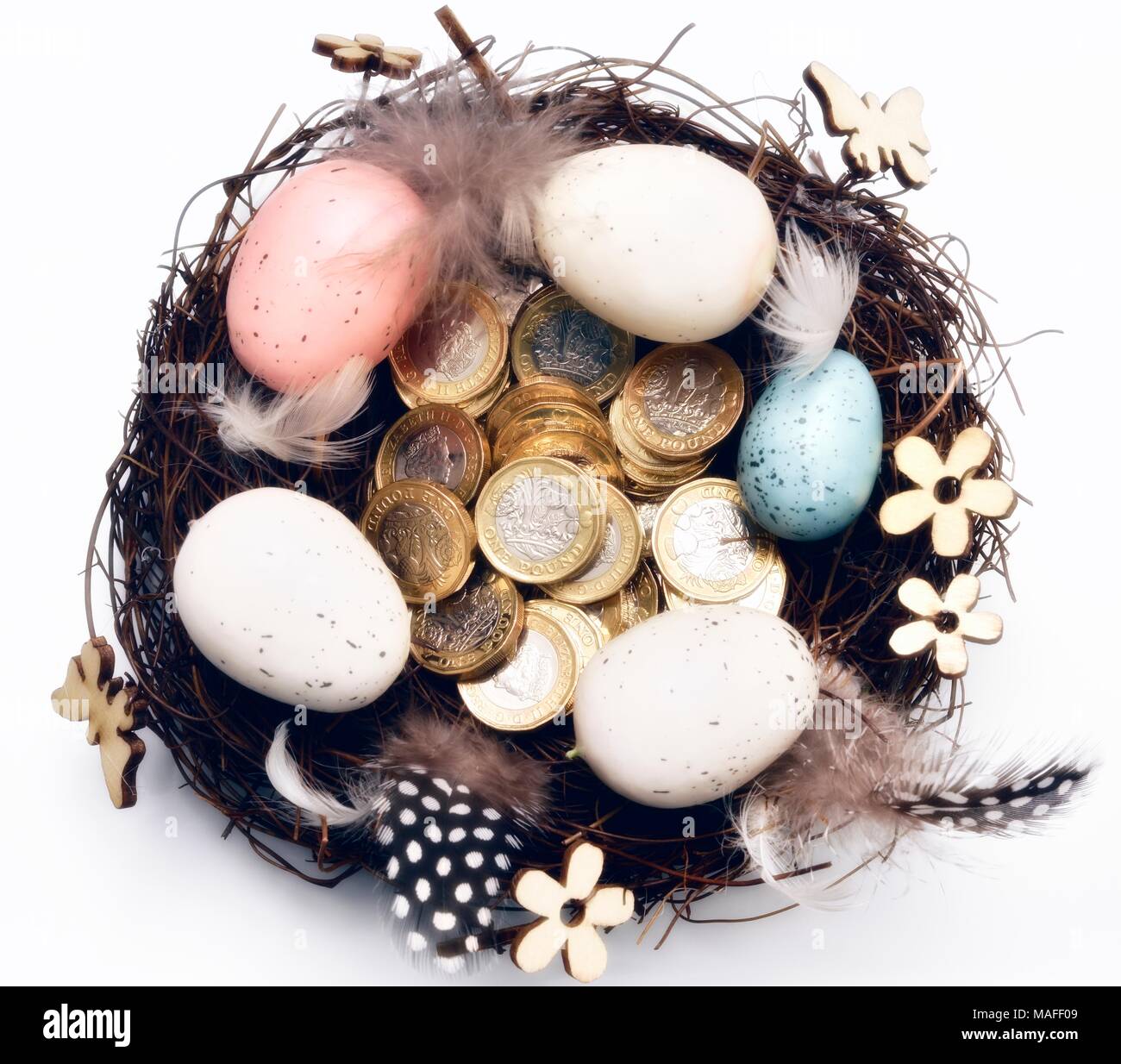 Nest egg concept Stock Photo